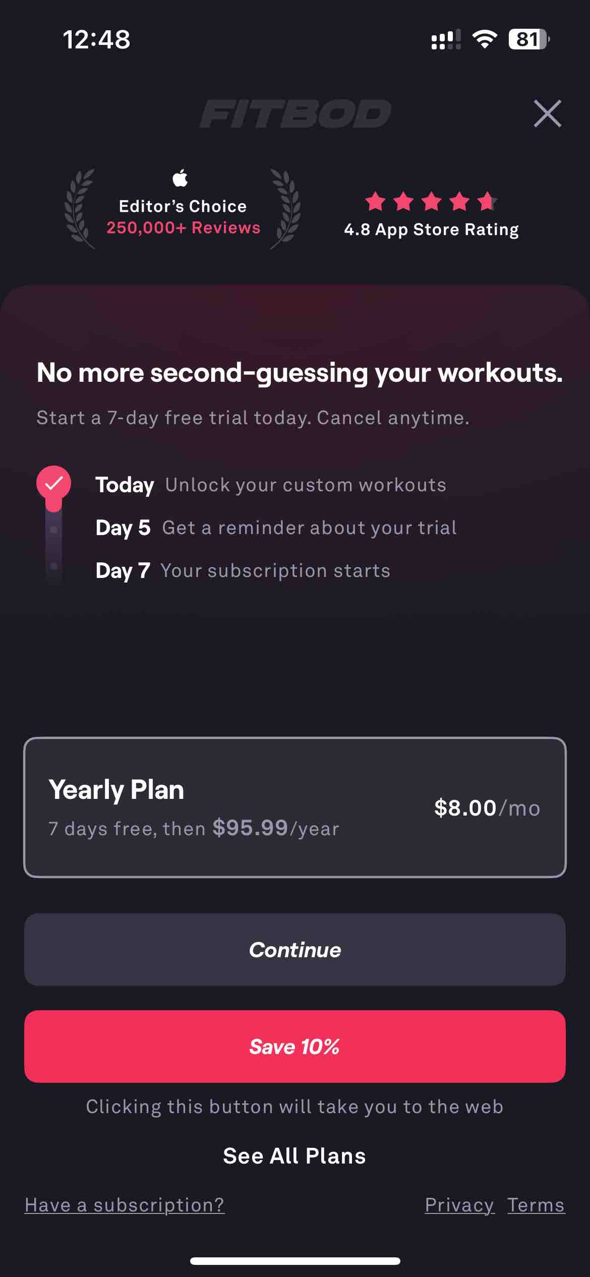 Fitbod: Gym & Fitness Planner