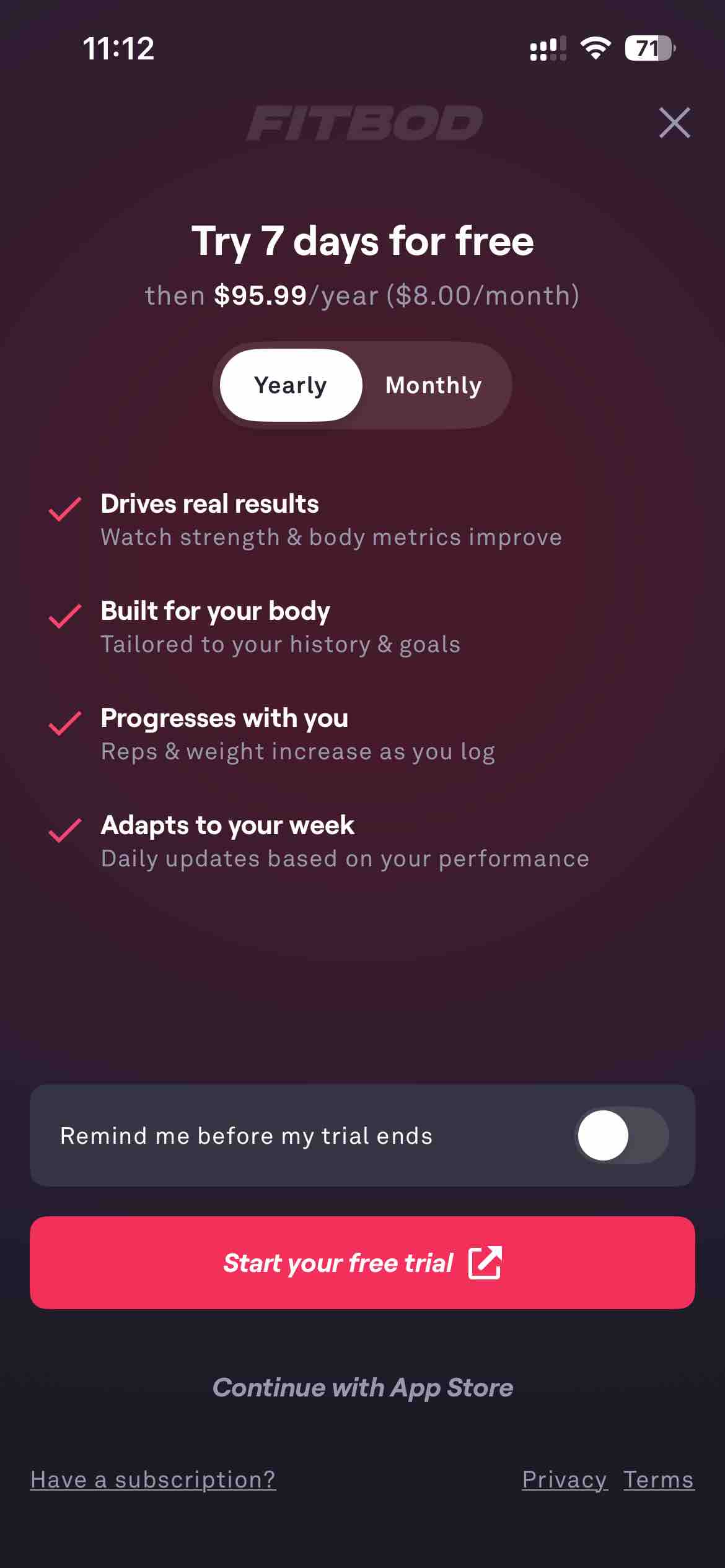 Fitbod: Gym & Fitness Planner
