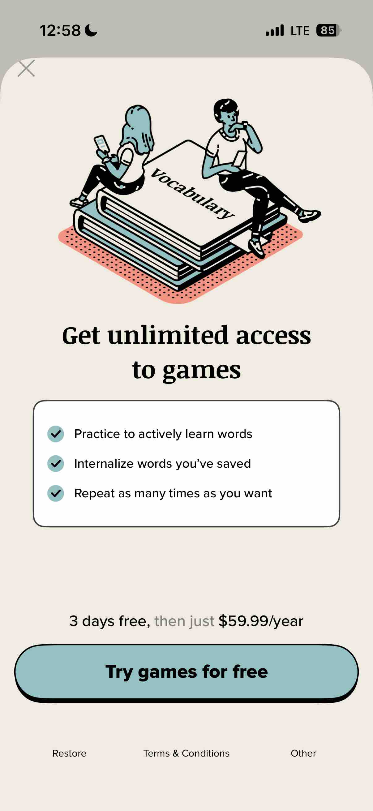 Vocabulary - Learn words daily