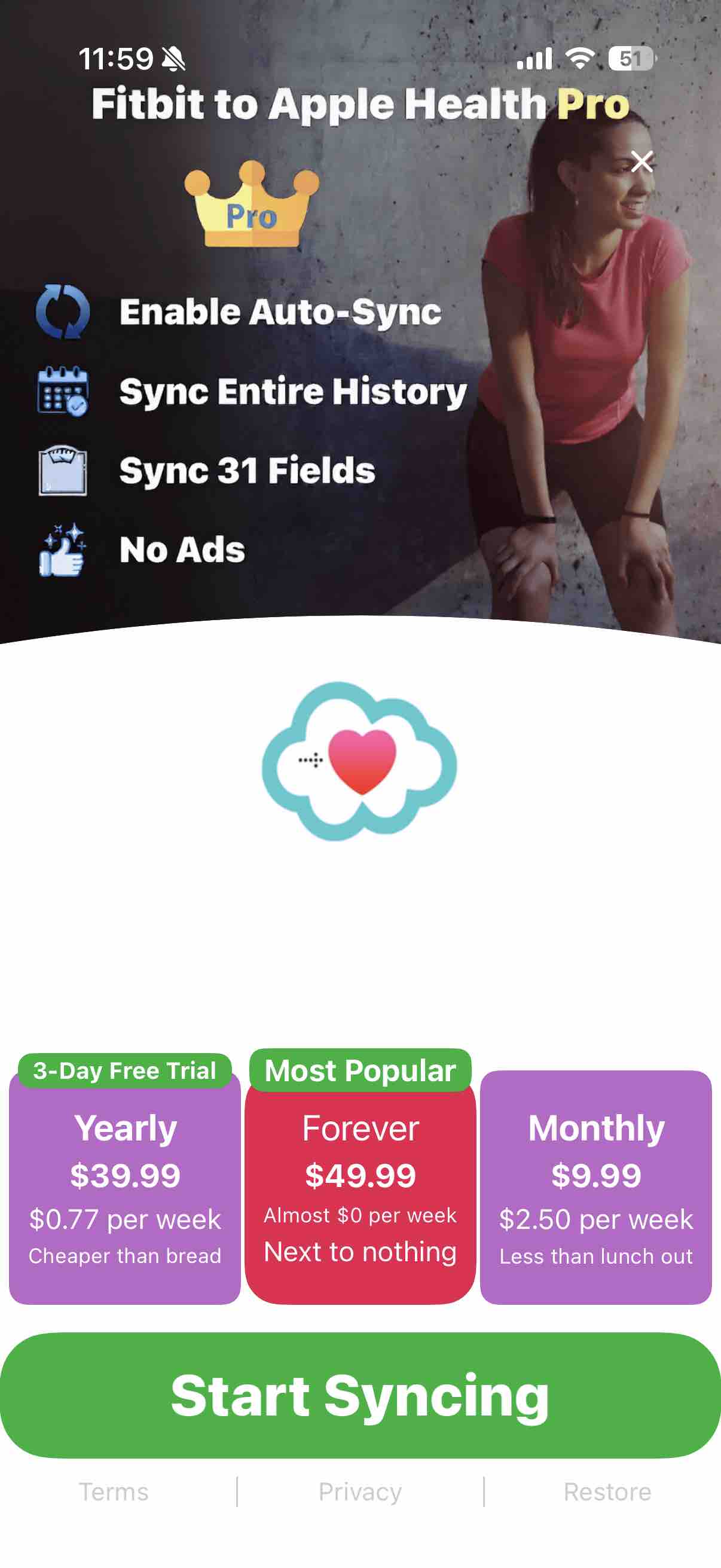 Fitbit to Apple Health Sync