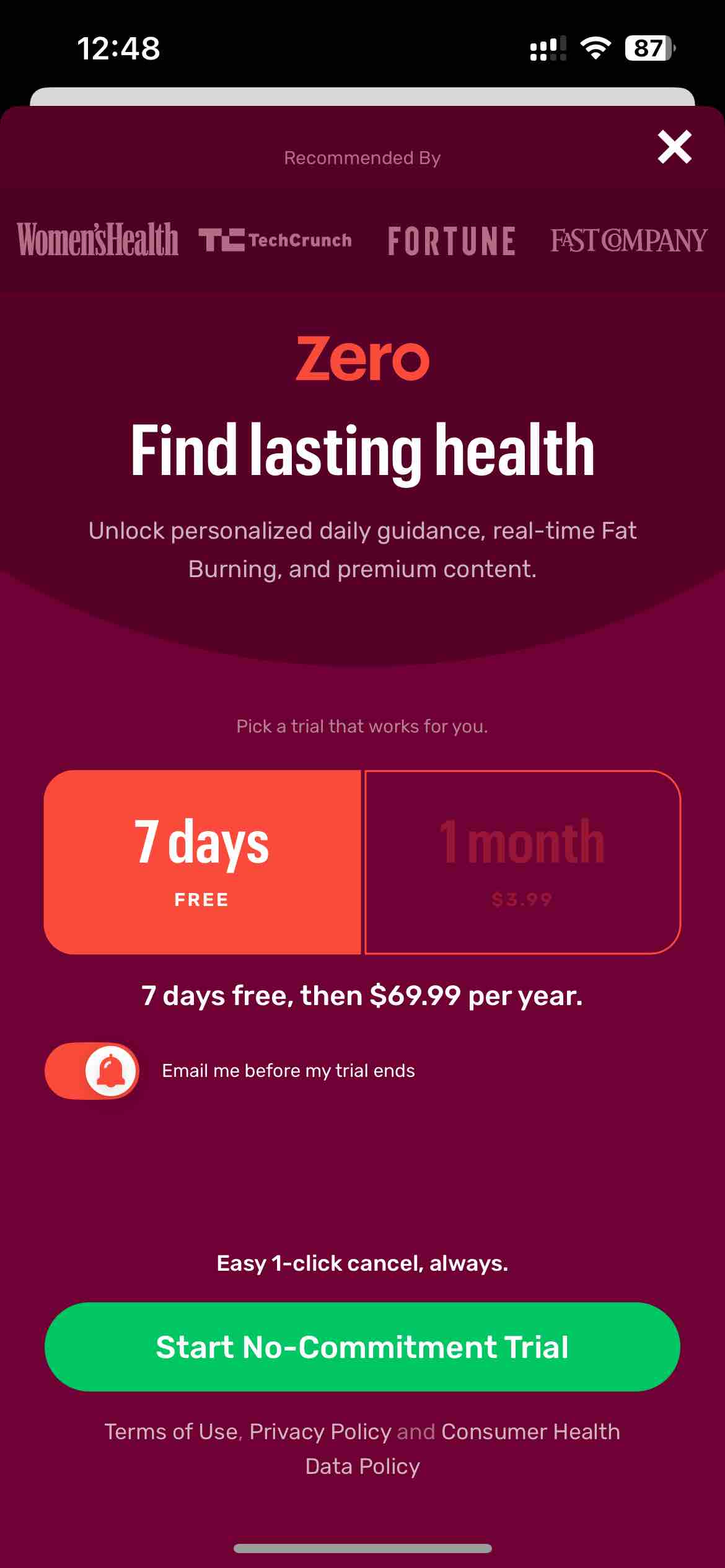 Zero: Fasting & Health Tracker