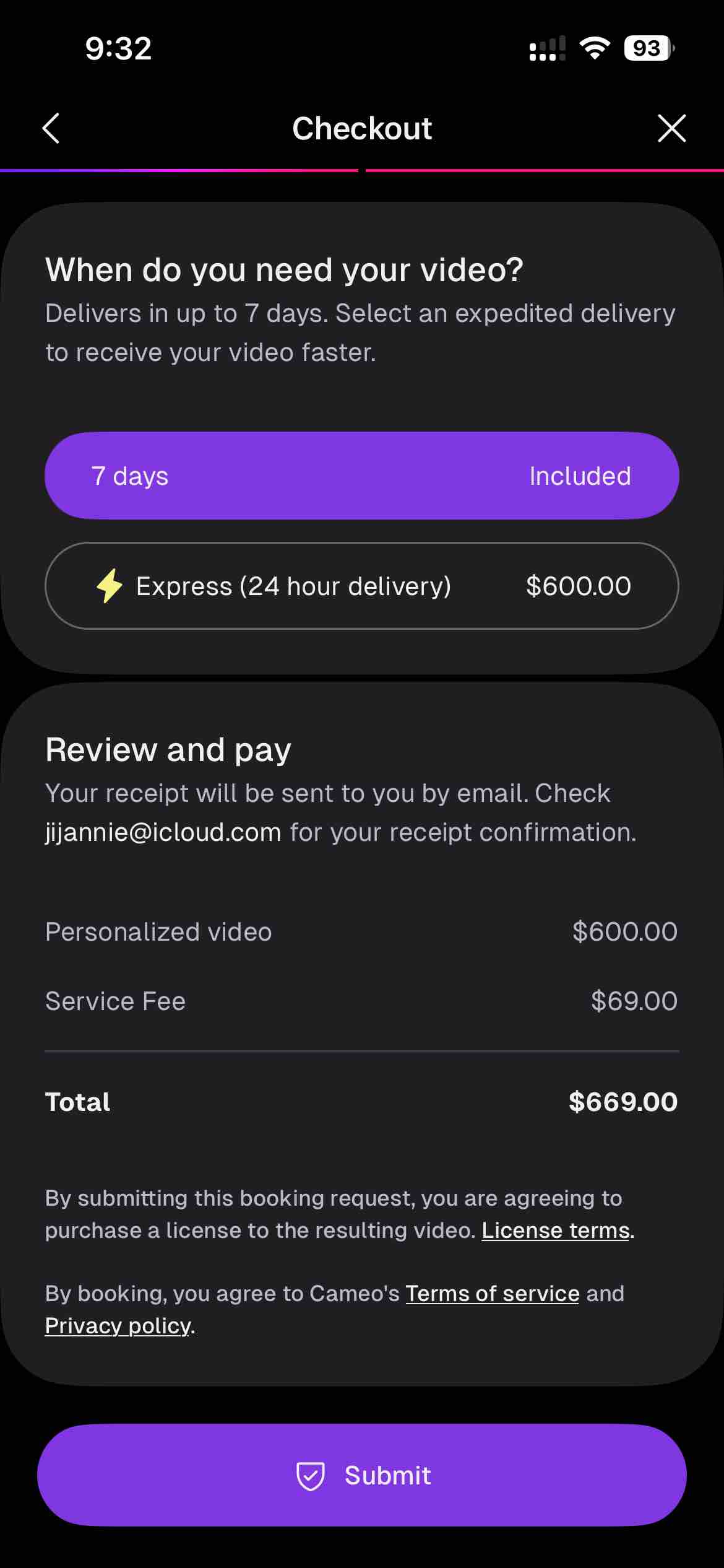 Cameo - Personal celeb videos