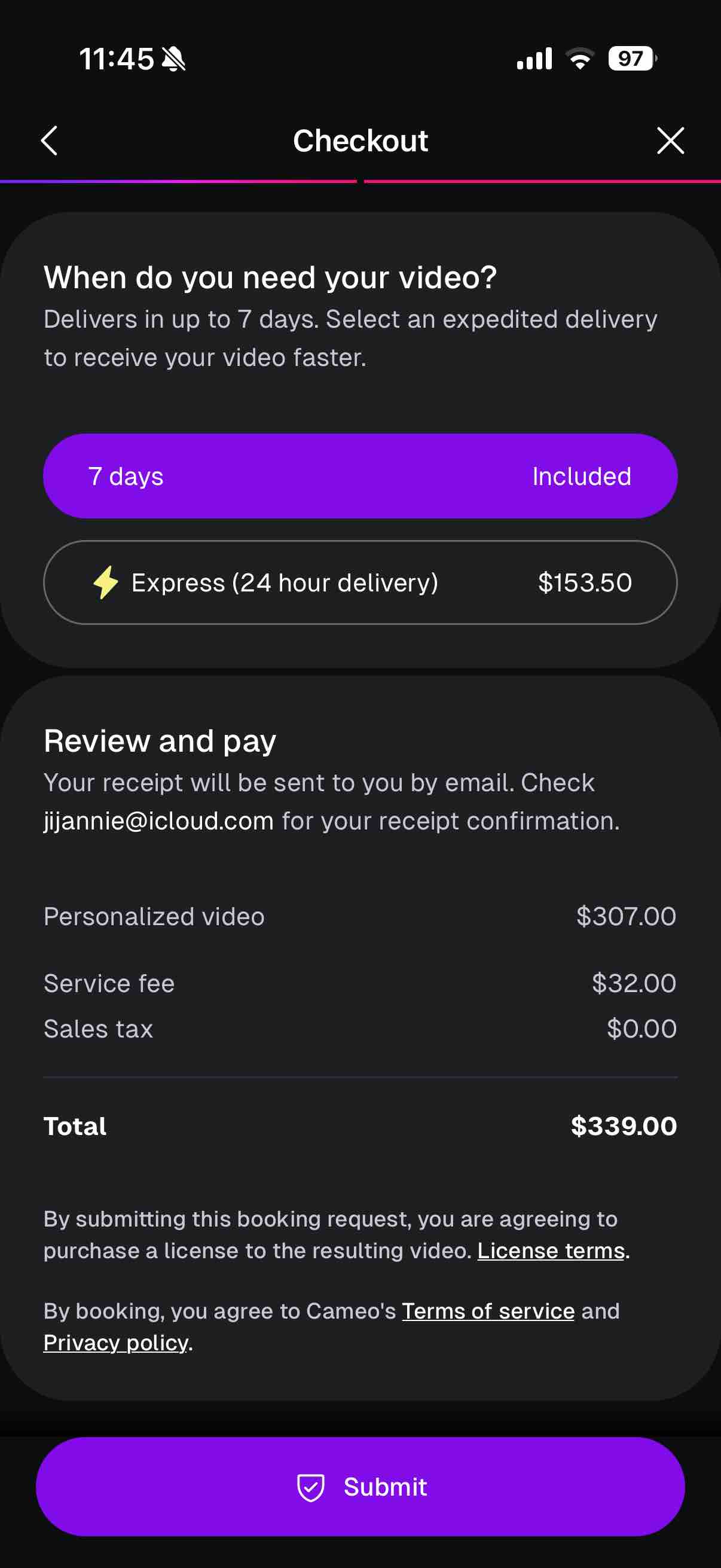 Cameo - Personal celeb videos
