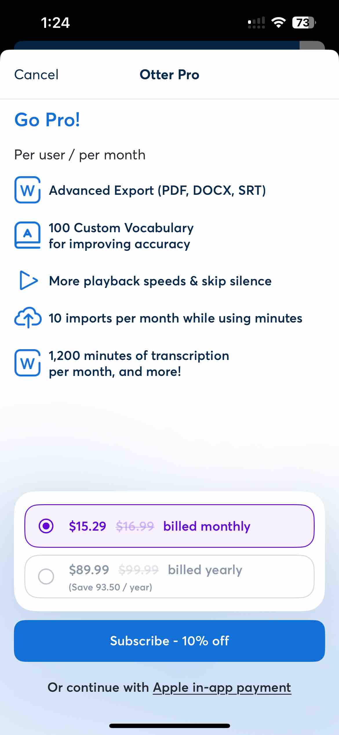 Otter Transcribe Voice Notes
