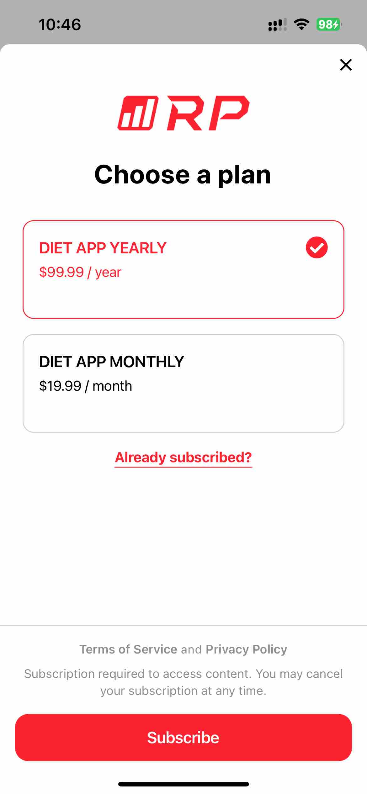 RP Diet Coach & Meal Planner