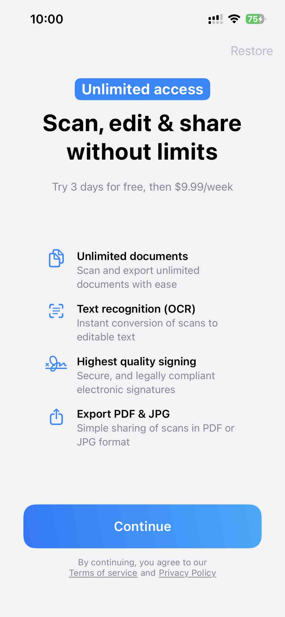 Scanner App. JPG, Photo to PDF