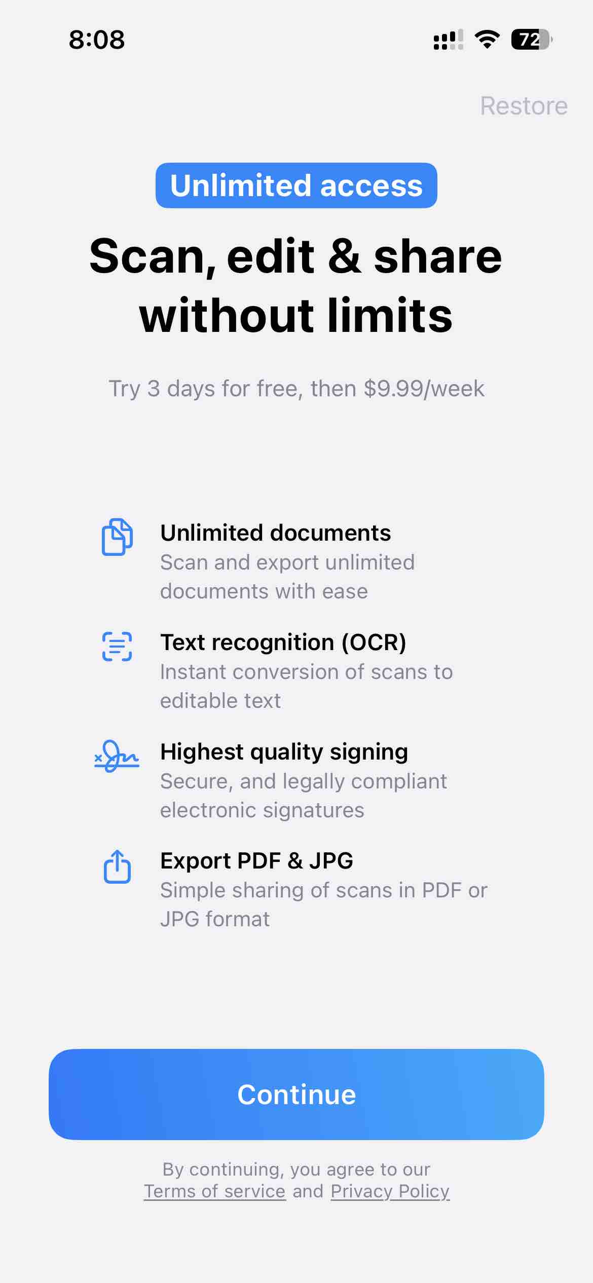 Scanner App. JPG, Photo to PDF