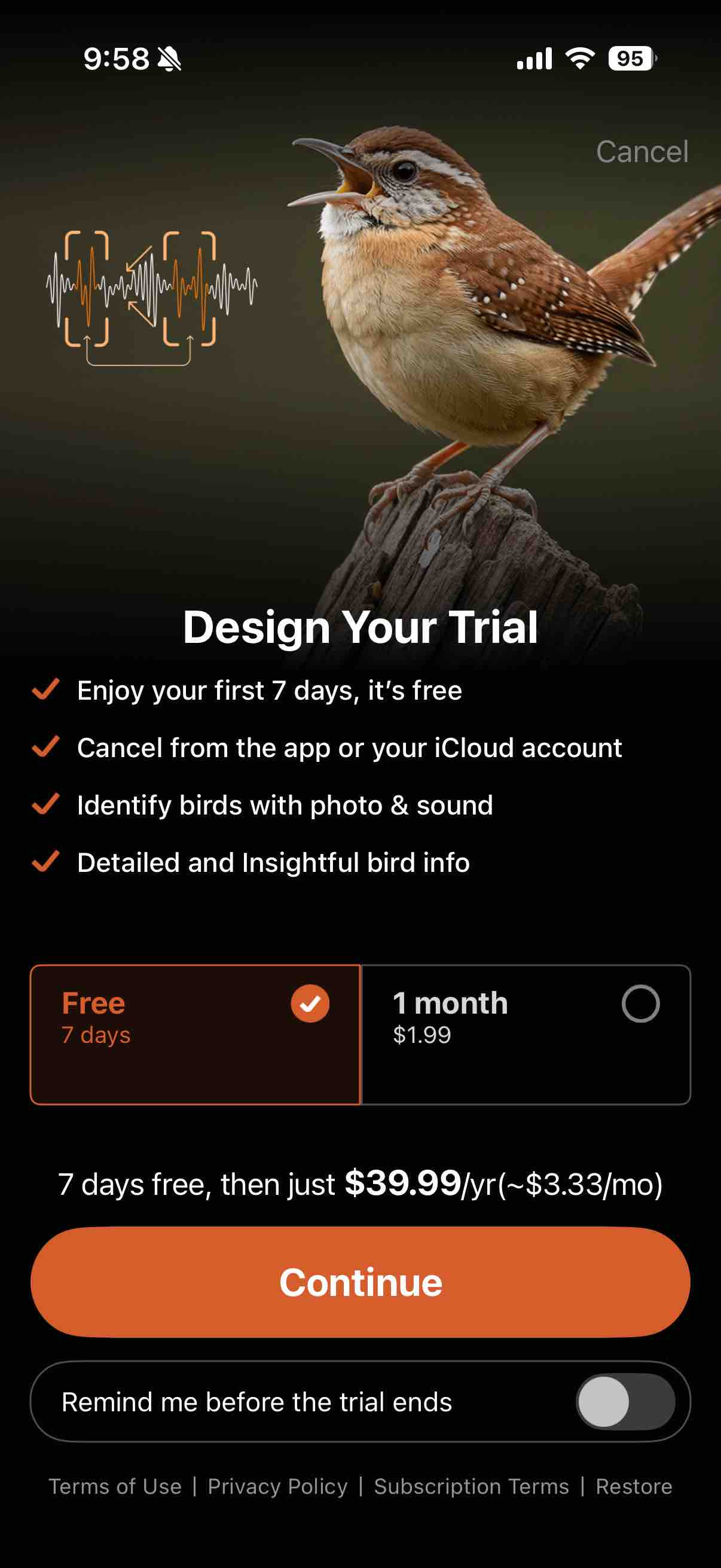 Picture Bird: Bird identifier