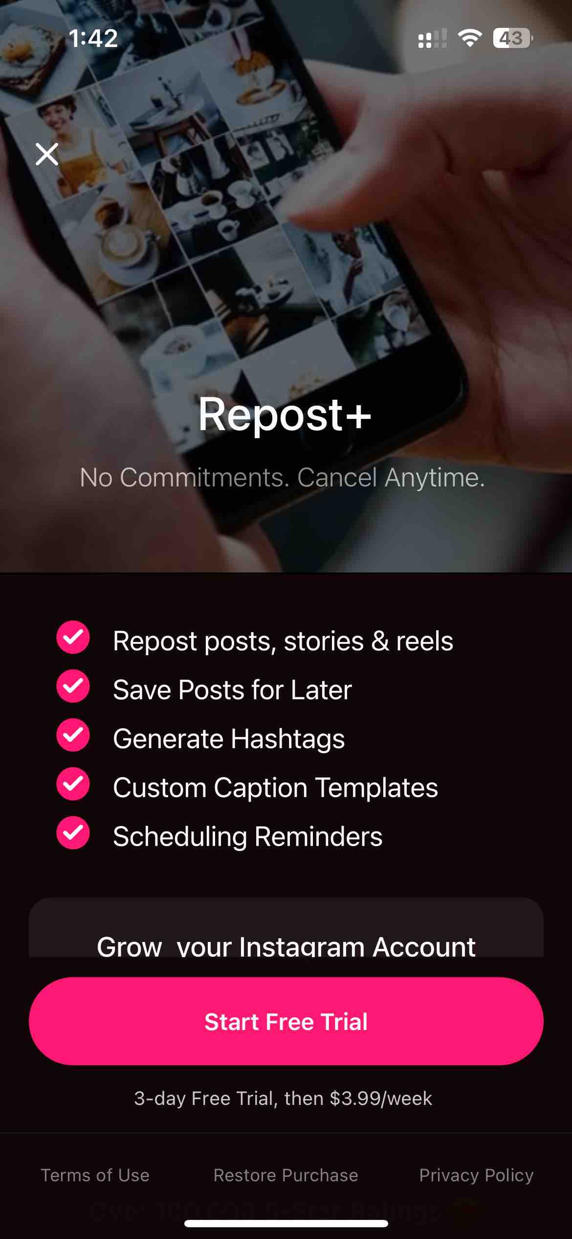 Repost+ for Instagram .