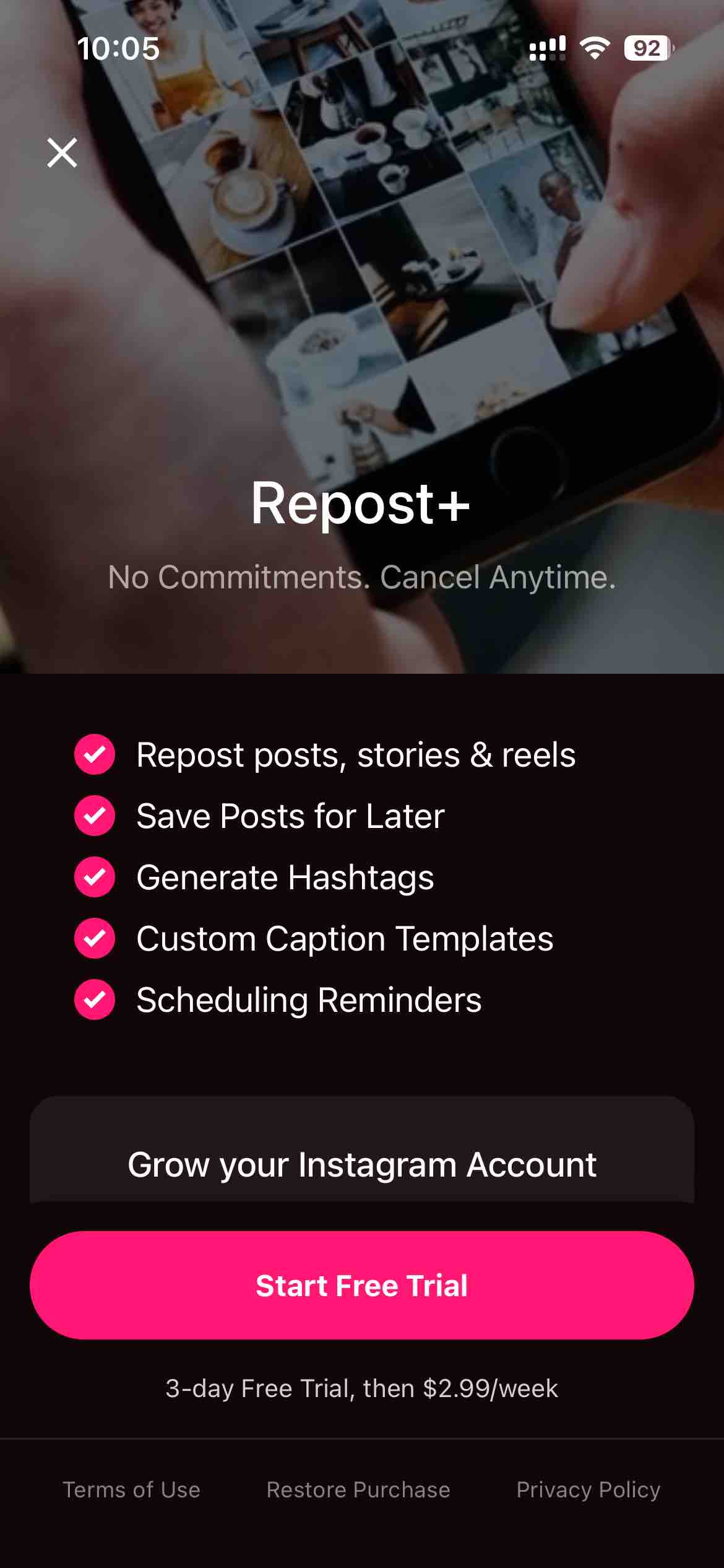 Repost+ for Instagram .