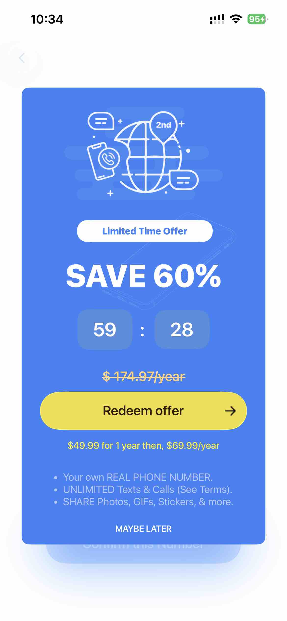 2nd Line - Second phone number