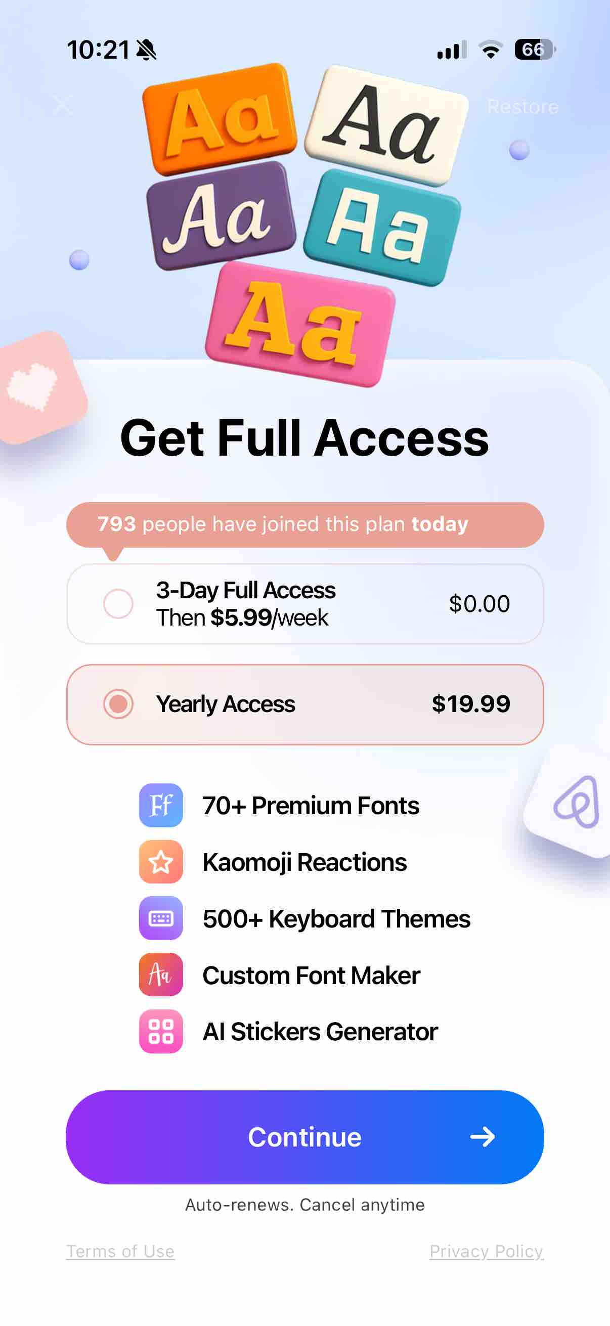 Fonts Art: Keyboard for iPhone