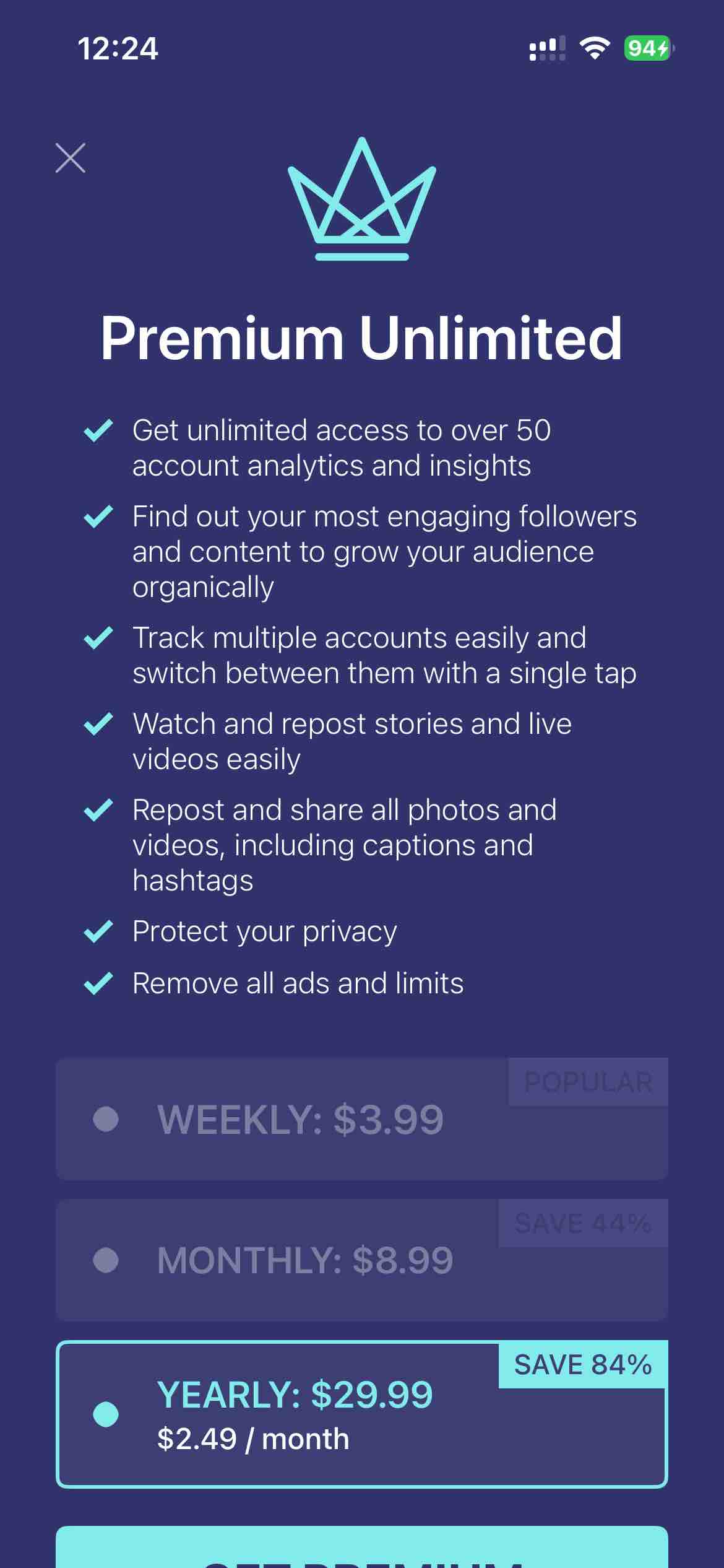 Reports+ Unfollowers Follower