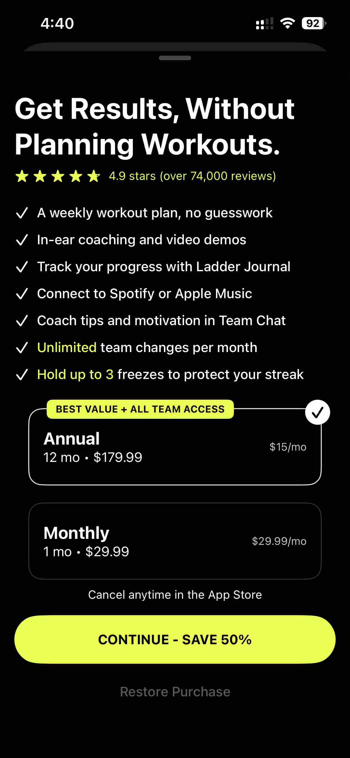 LADDER Strength Training Plans