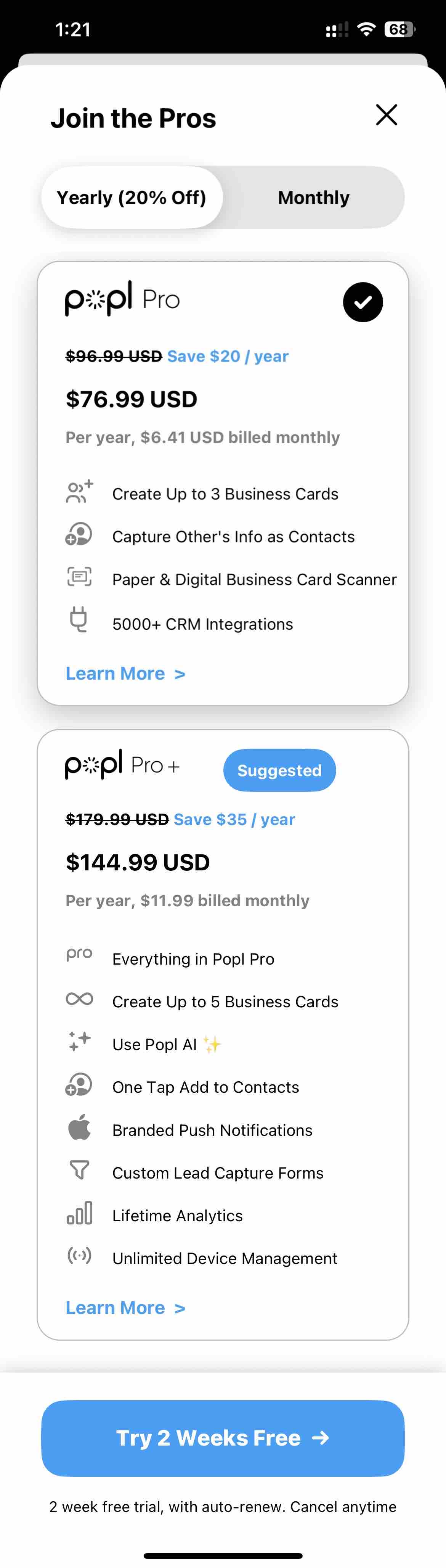 Popl: Digital Business Card