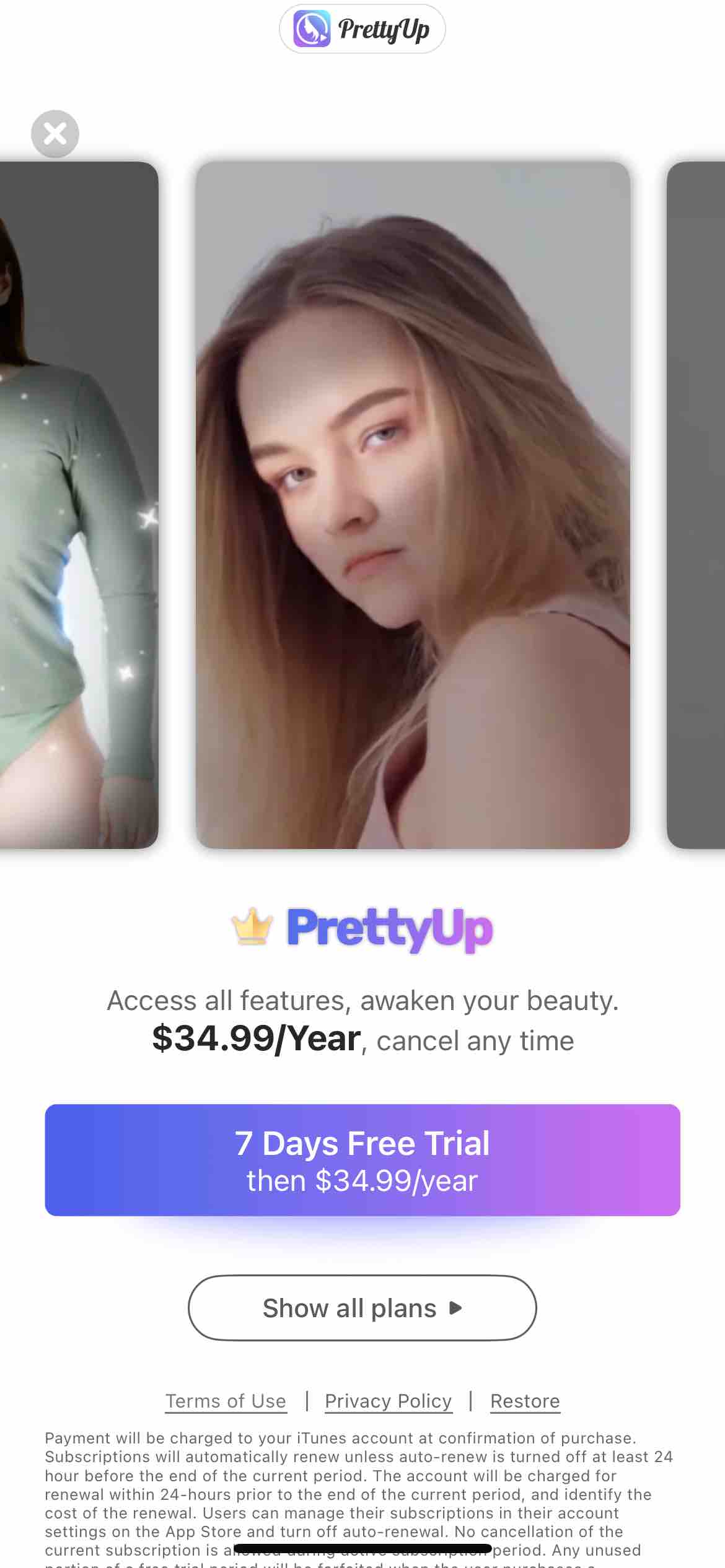 PrettyUp- AI Body Editor Video