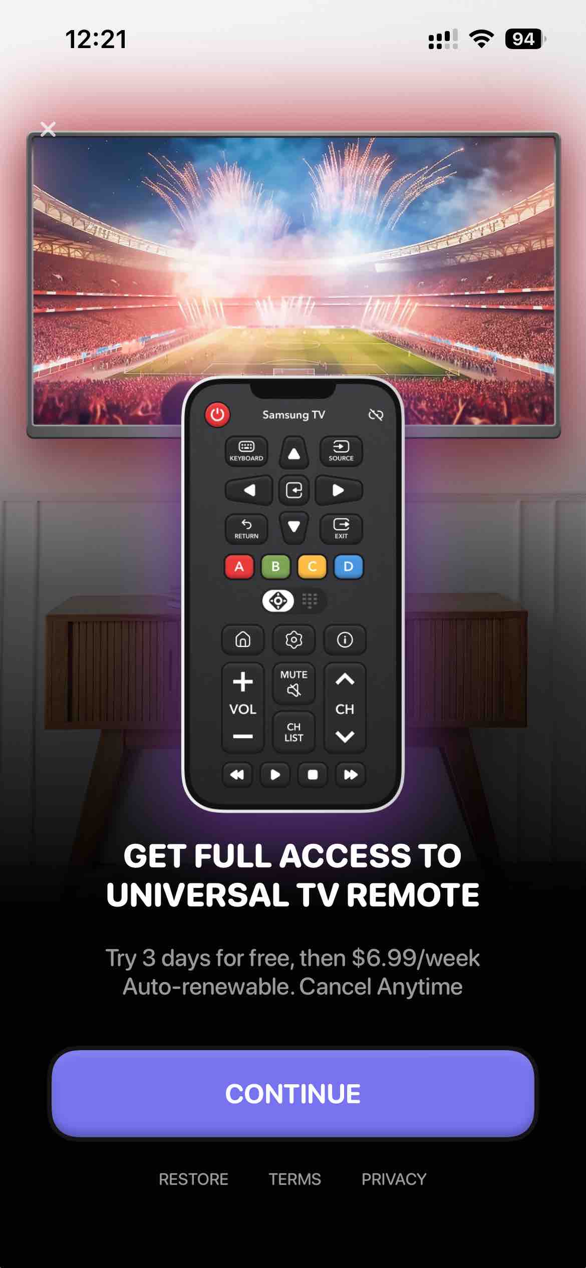 Universal Remote TV Control