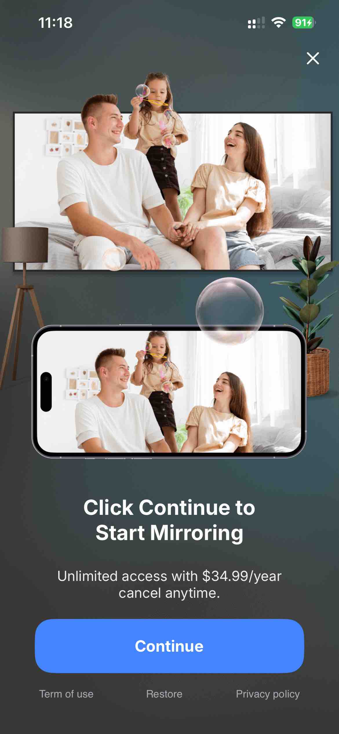 Screen Mirroring SmartTV Cast.