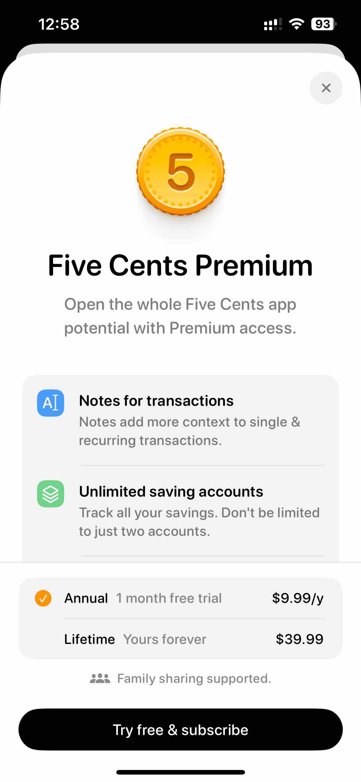 Five Cents: Expense and Income