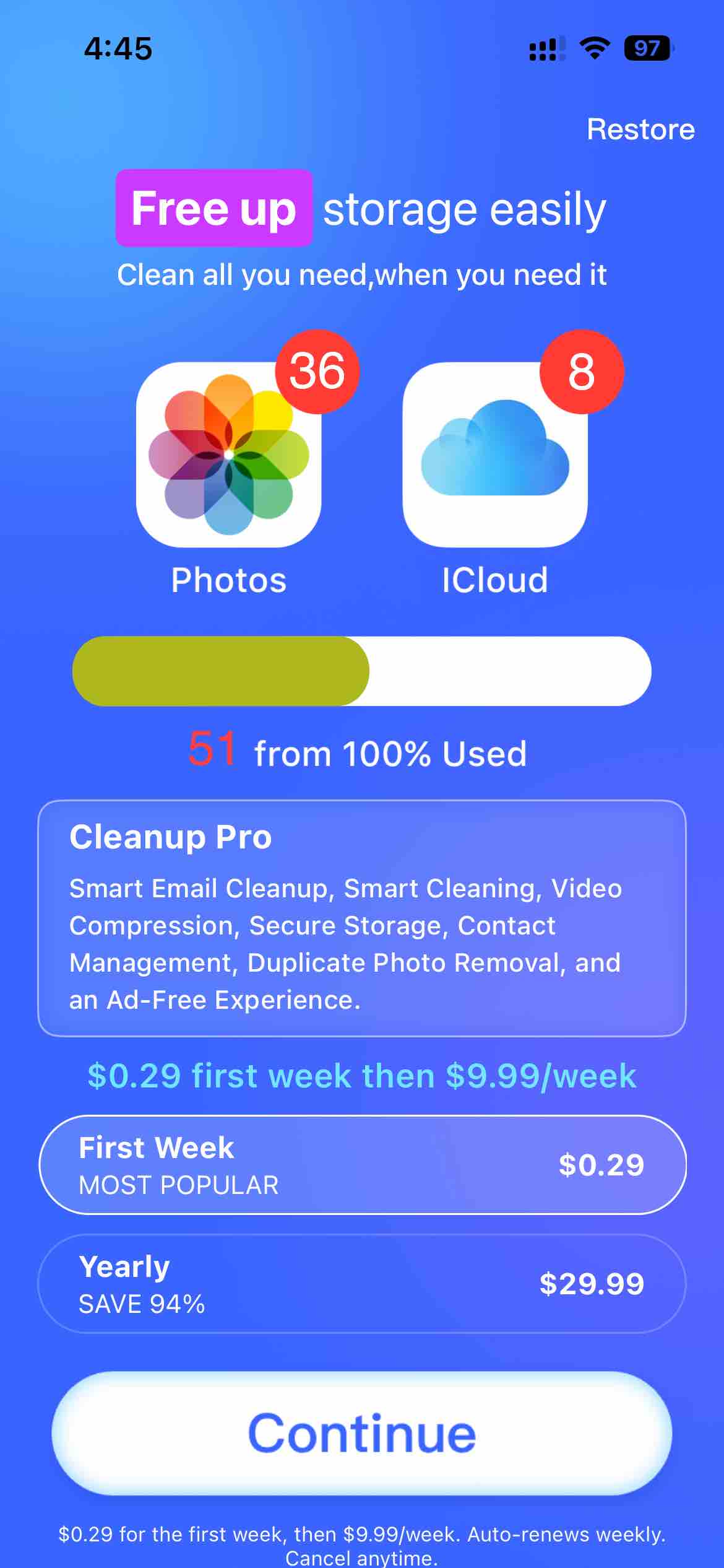 Powerful Cleaner-Clean Storage