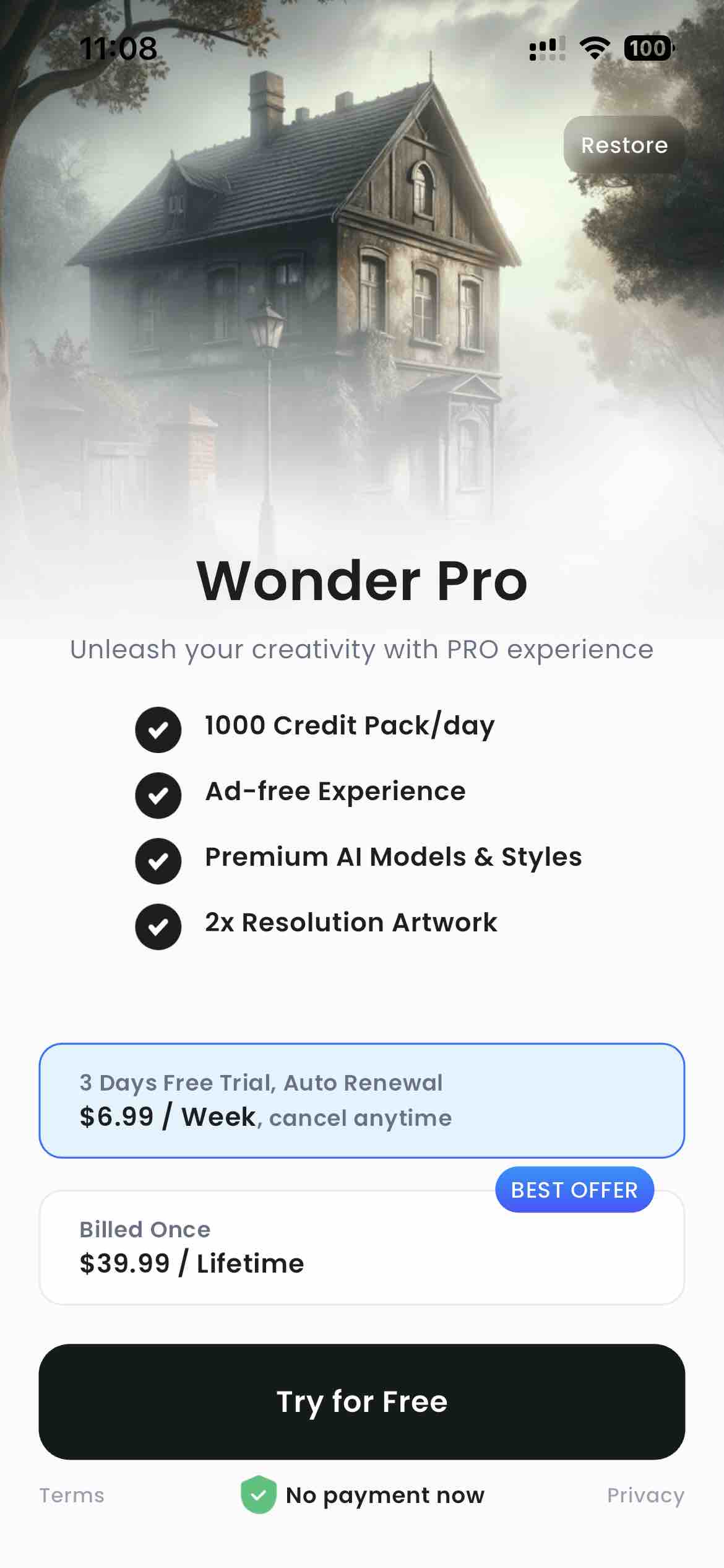 Wonder - AI Art Generator