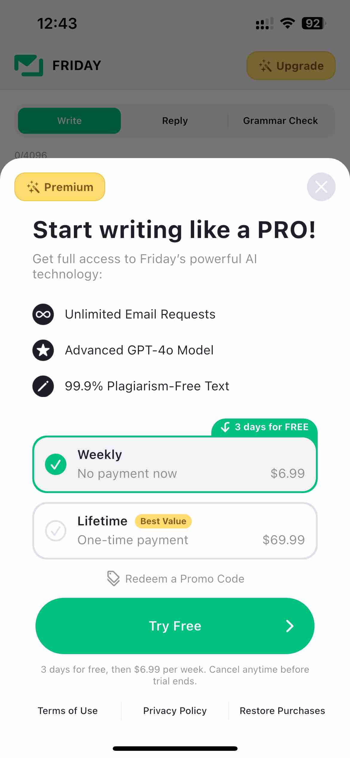 Friday AI Email Generator