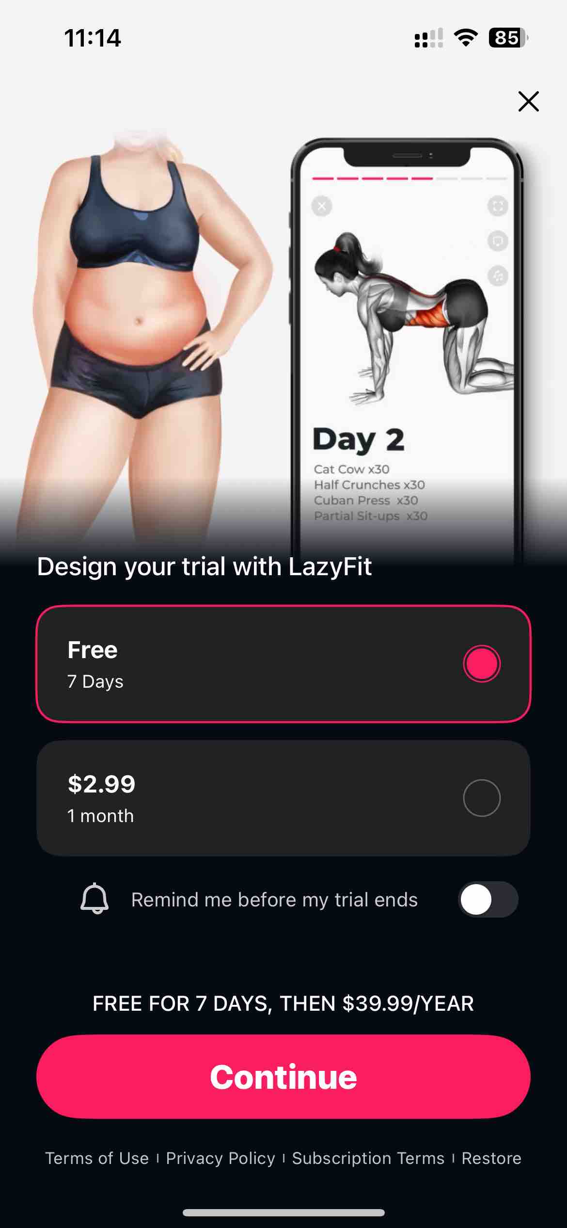 LazyFit: Home Workout Planner