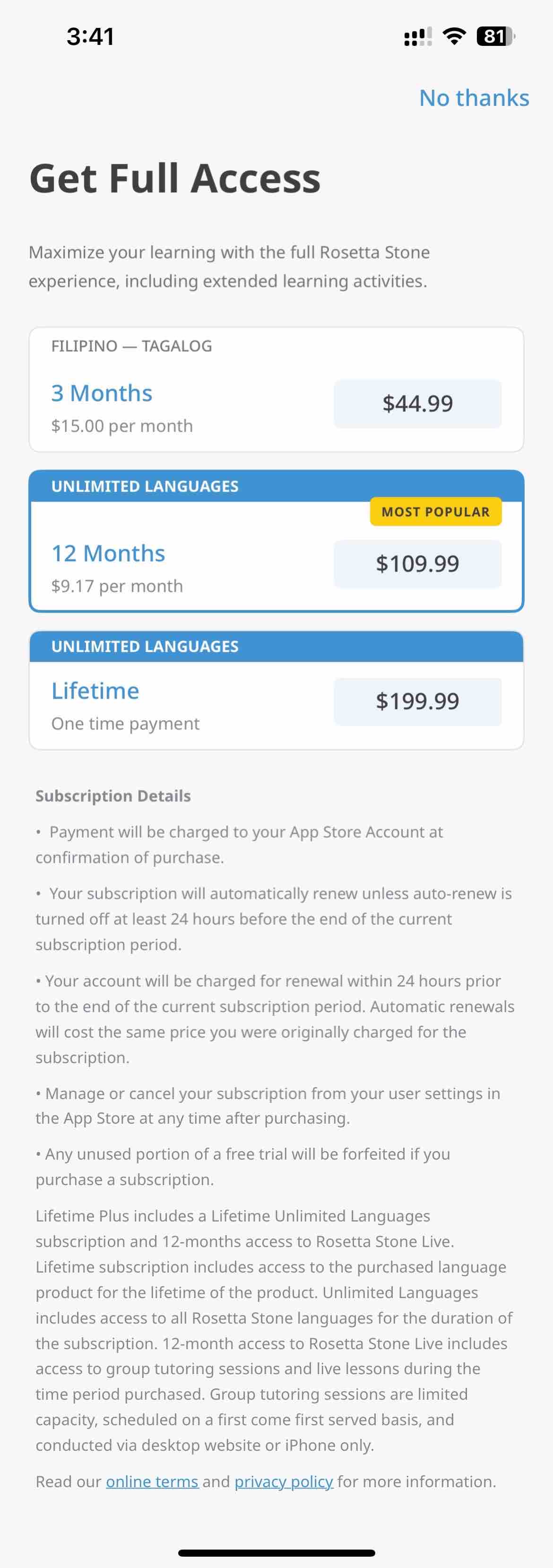 Rosetta Stone: Learn Languages