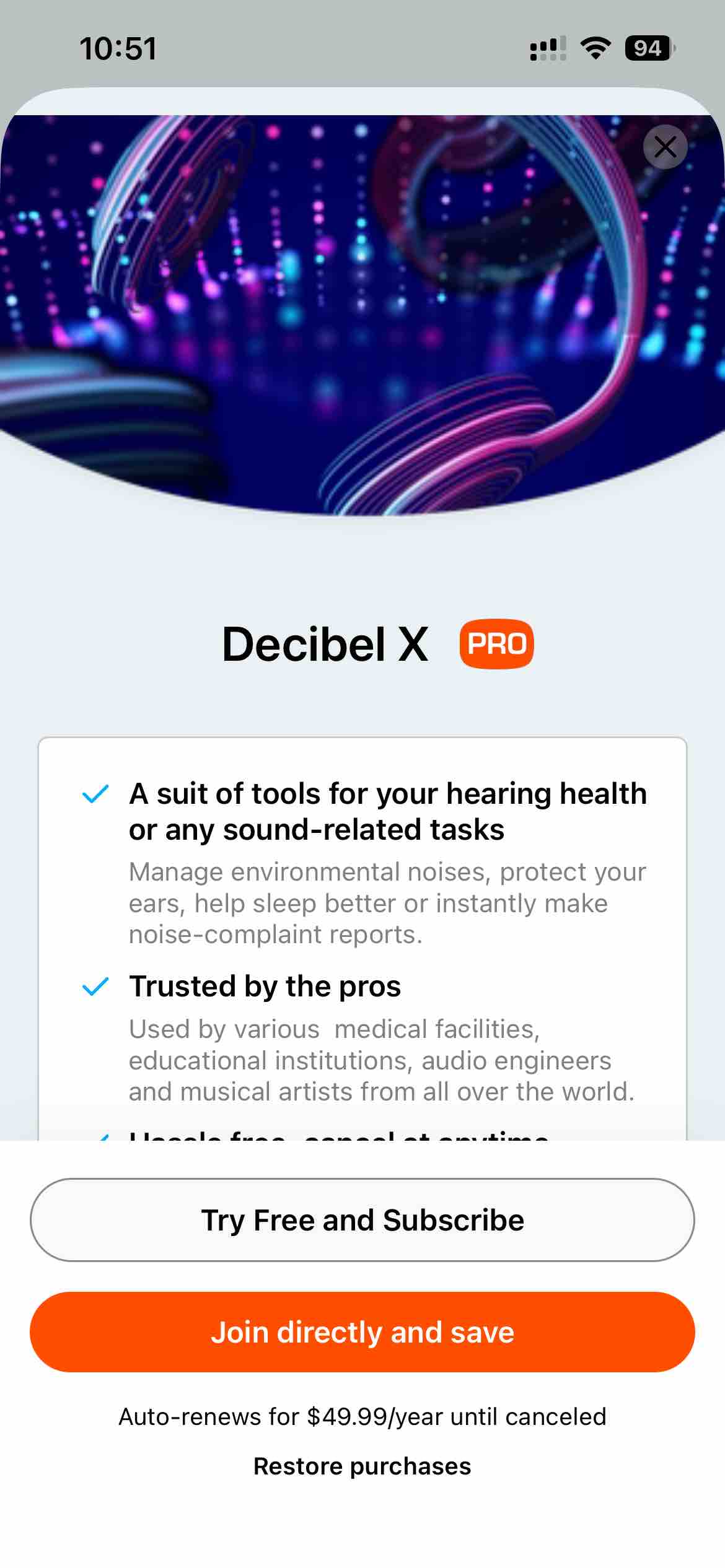 Decibel X:dB Sound Level Meter