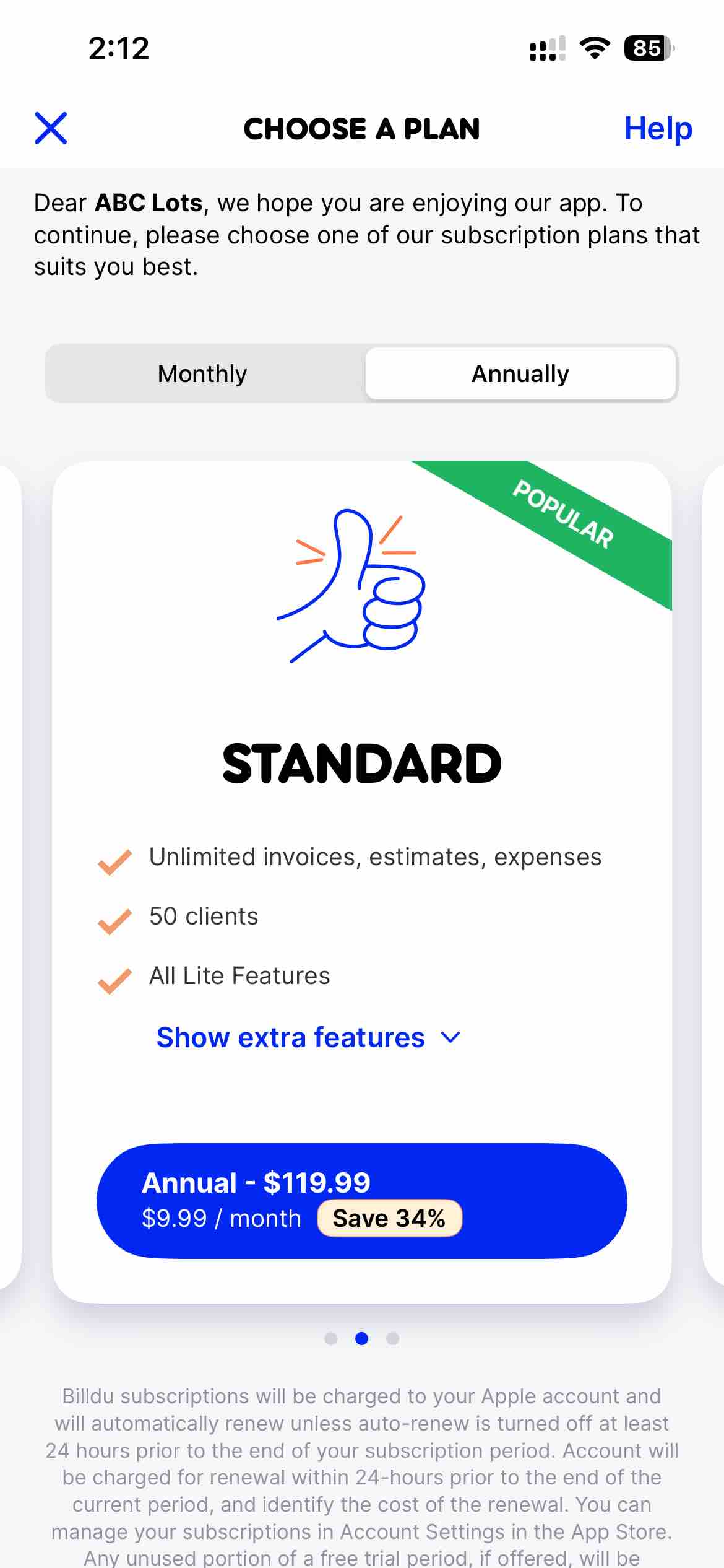 Invoice Maker, Estimate Billdu