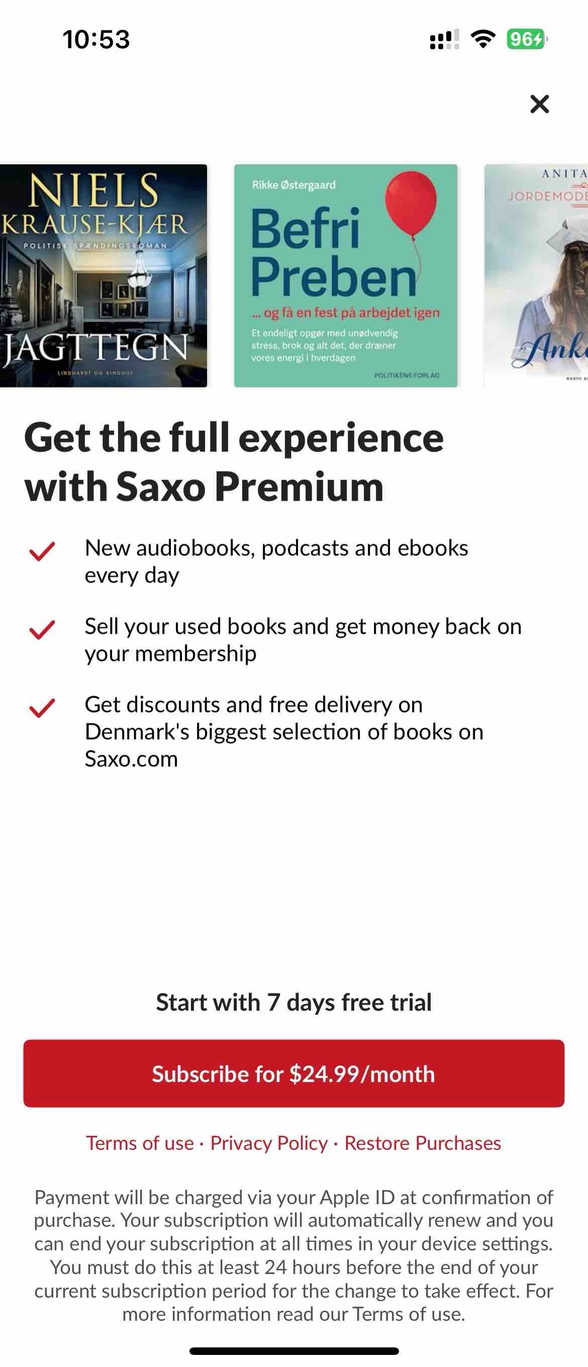 Saxo: Audiobooks & E-books