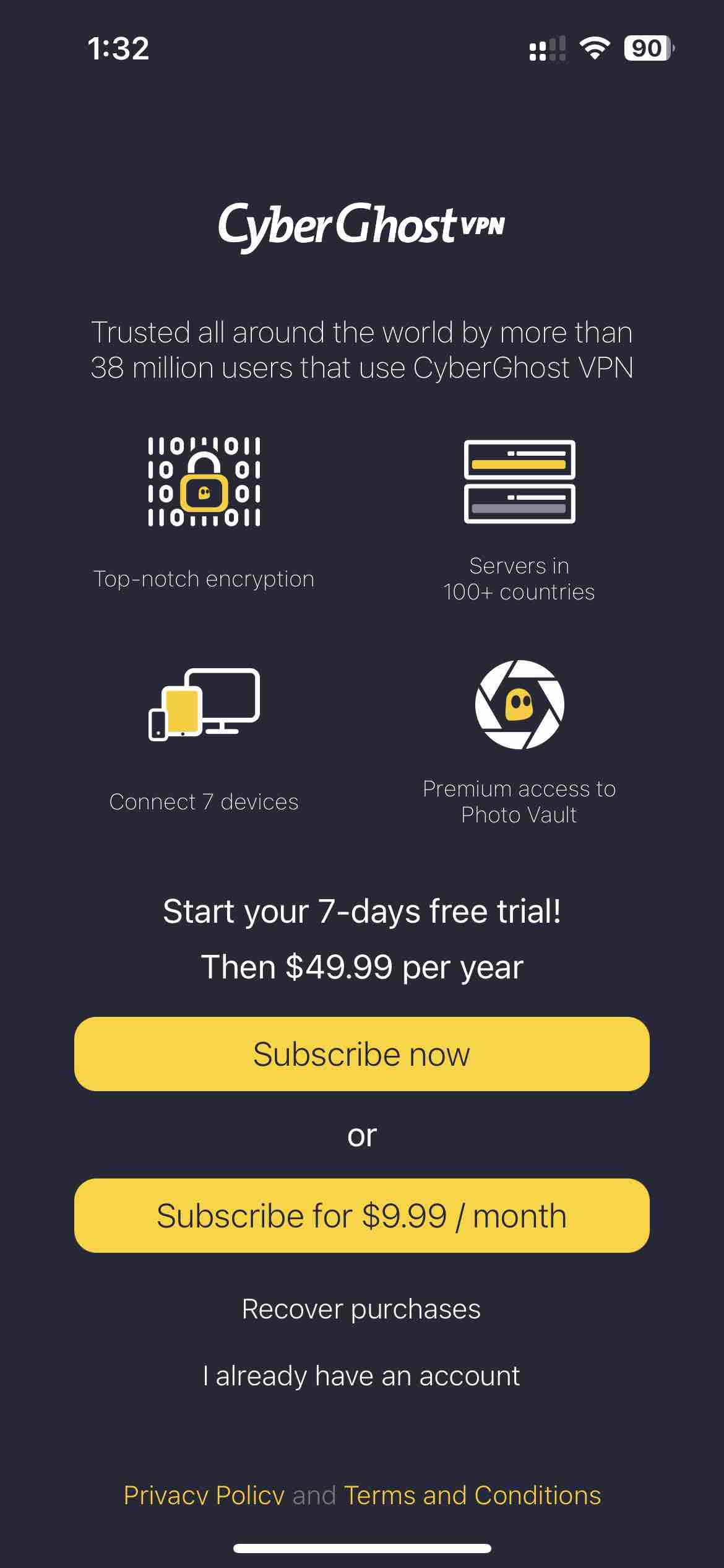 CyberGhost: Safe & Private VPN