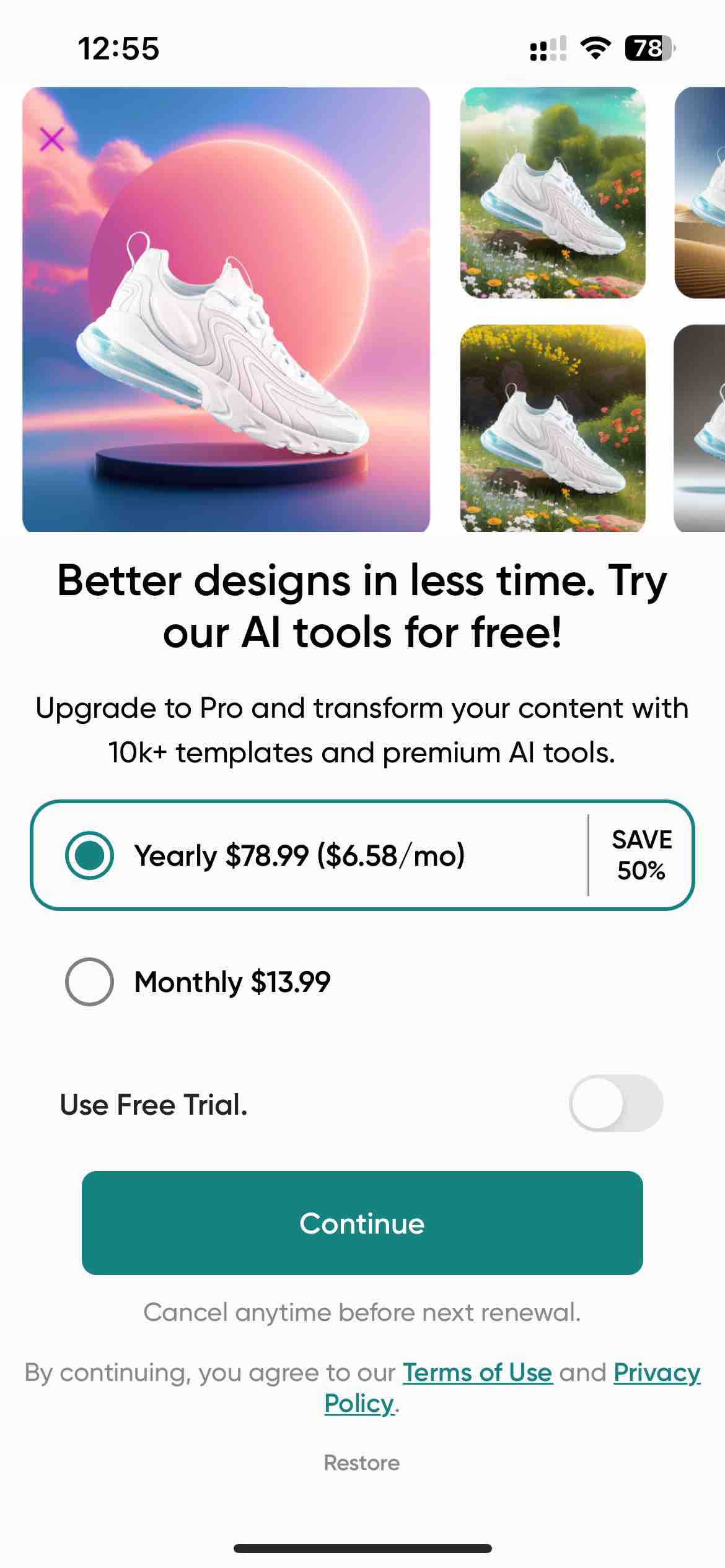 Picsart AI Photo Editor Video Paywall Screenshot 5M mo 