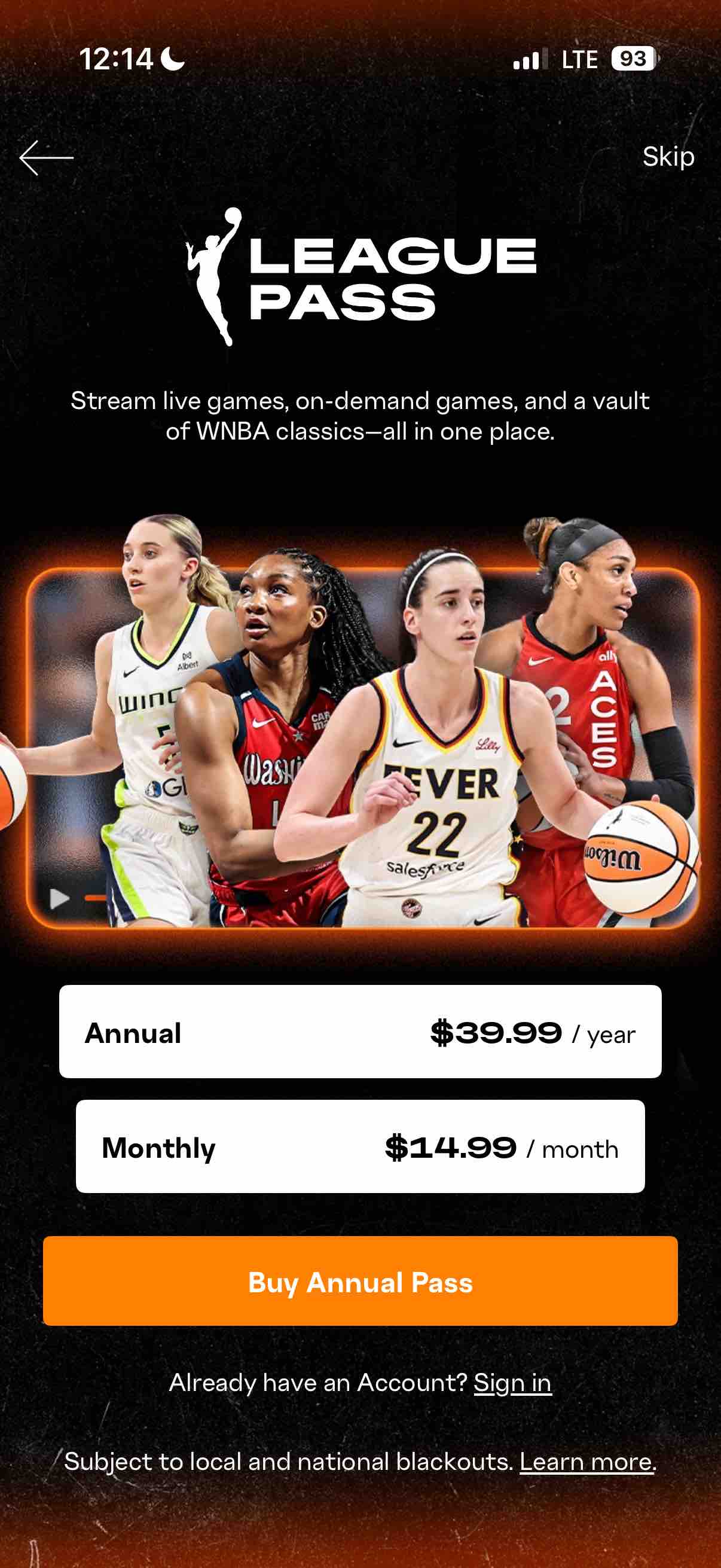WNBA: Live Games & Scores
