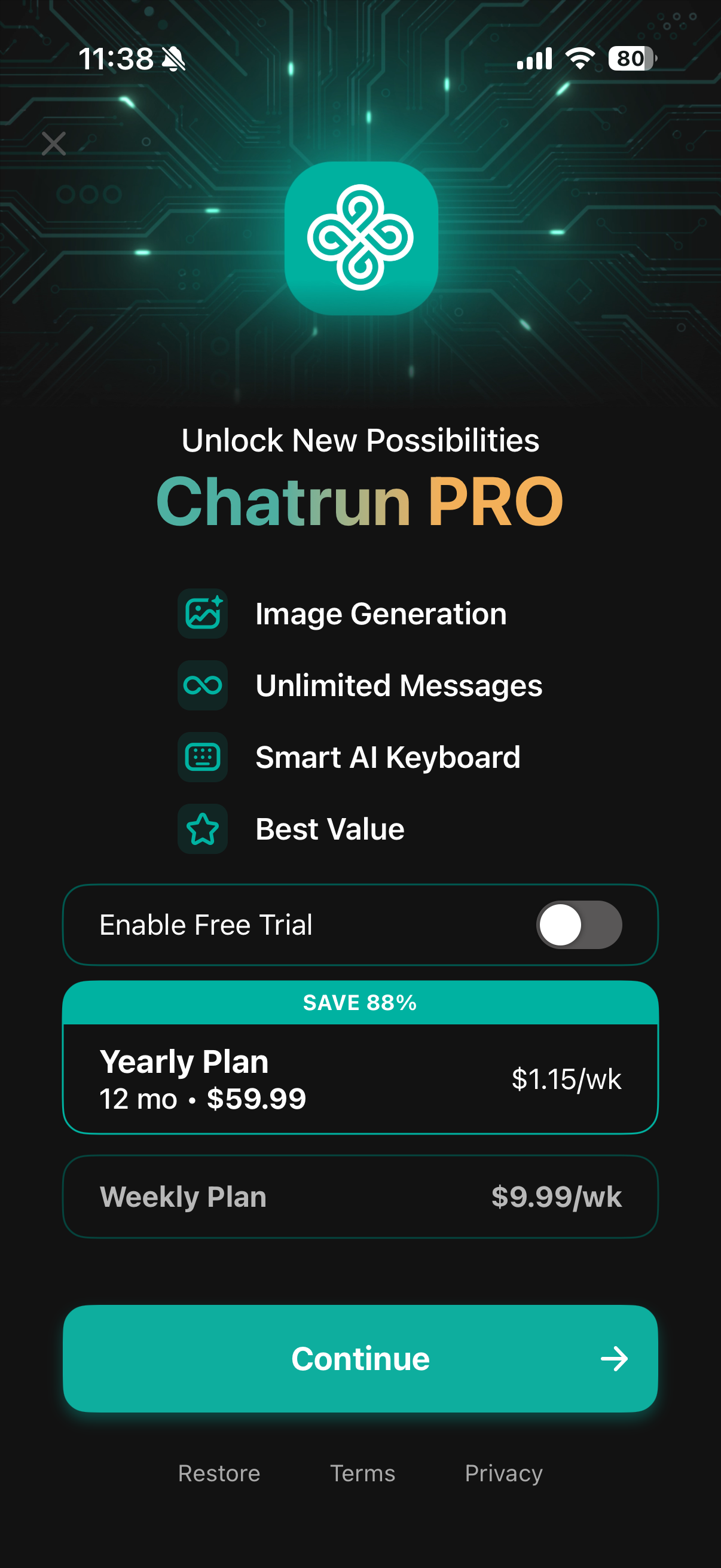 AI Chatbot App with Chat