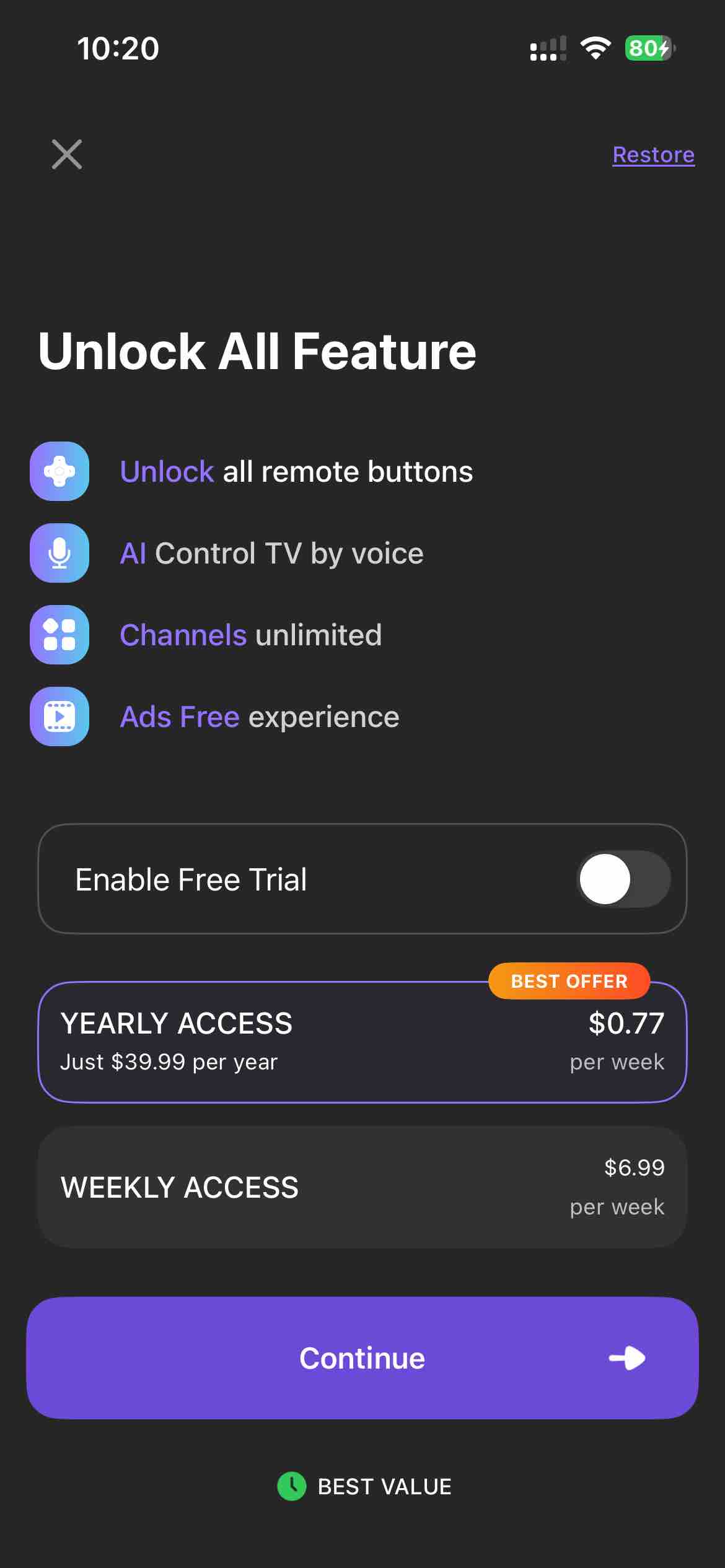 TV Remote & Smart TV Control