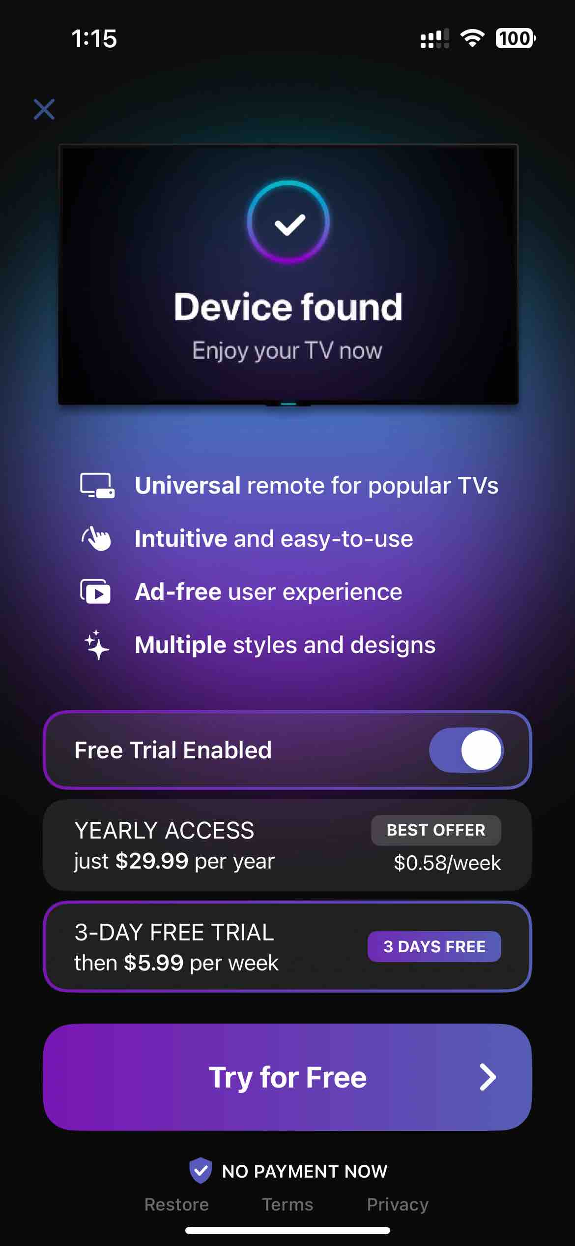 Universal Remote・TV Control