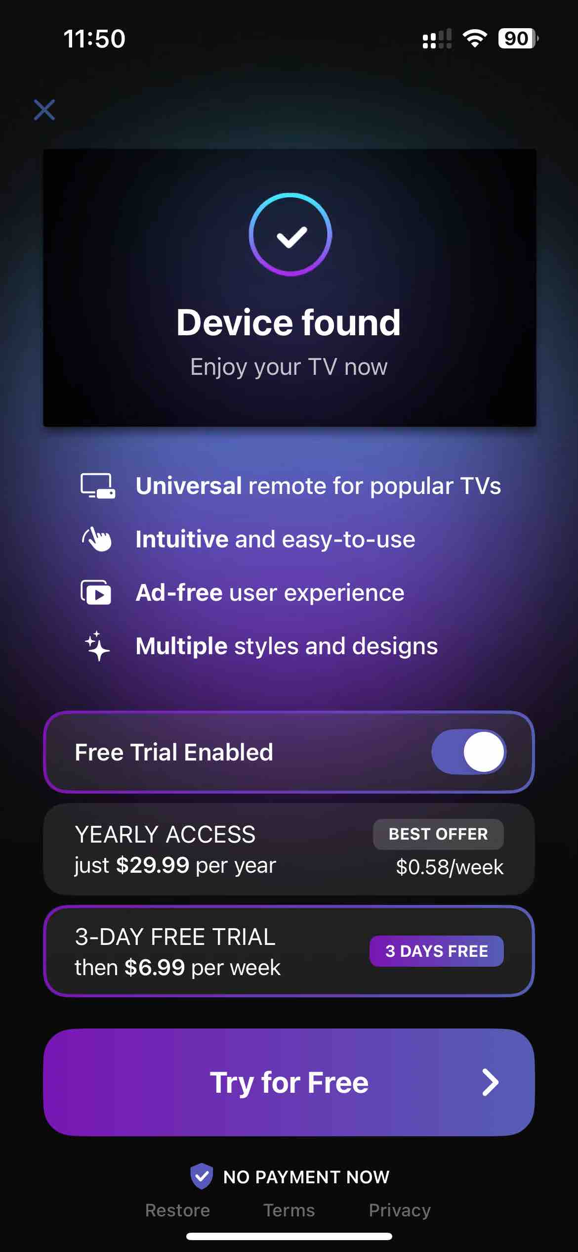 Universal Remote・TV Control