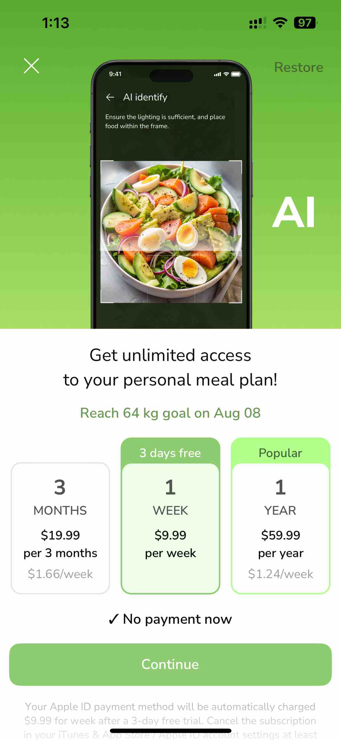Eatr・AI Healthy Meal Plan・Diet