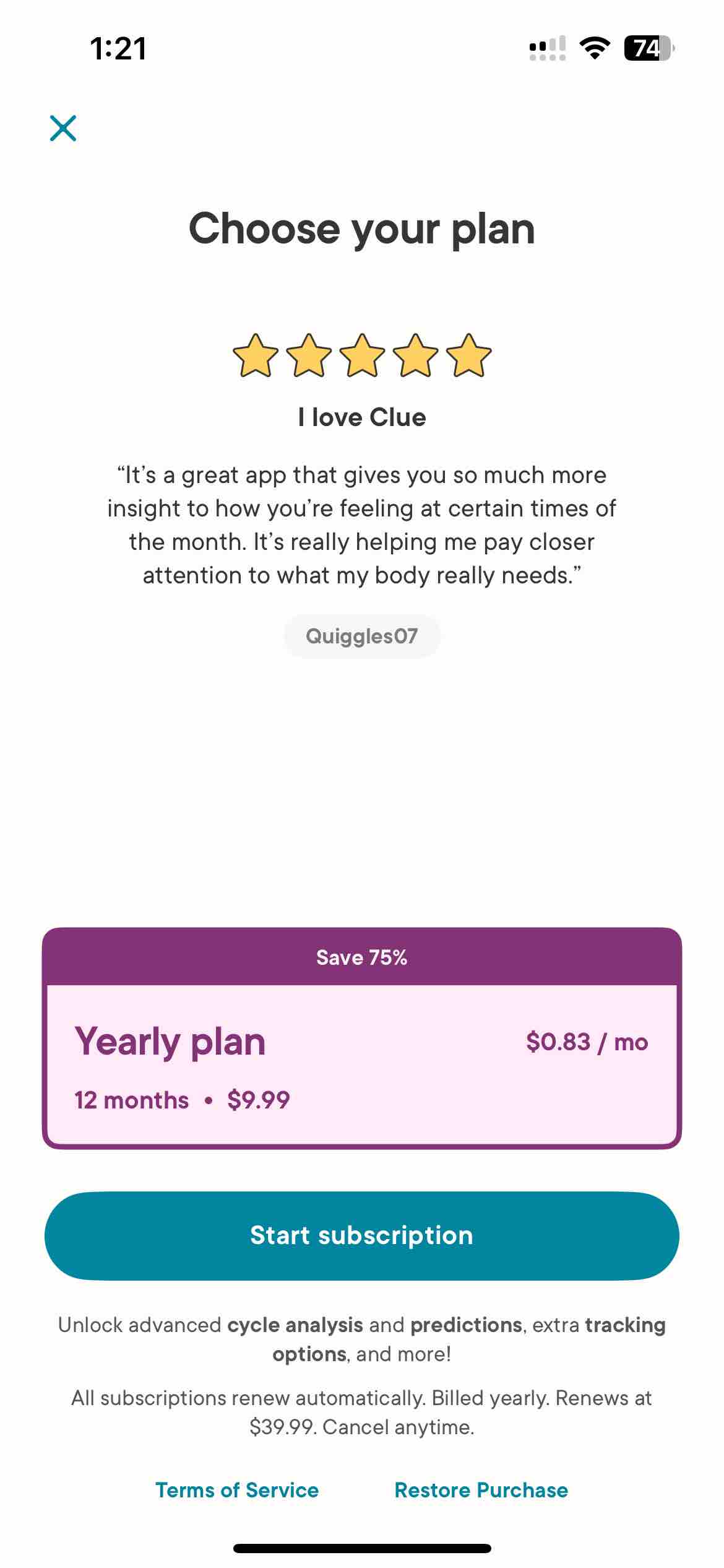 Clue Period & Cycle Tracker