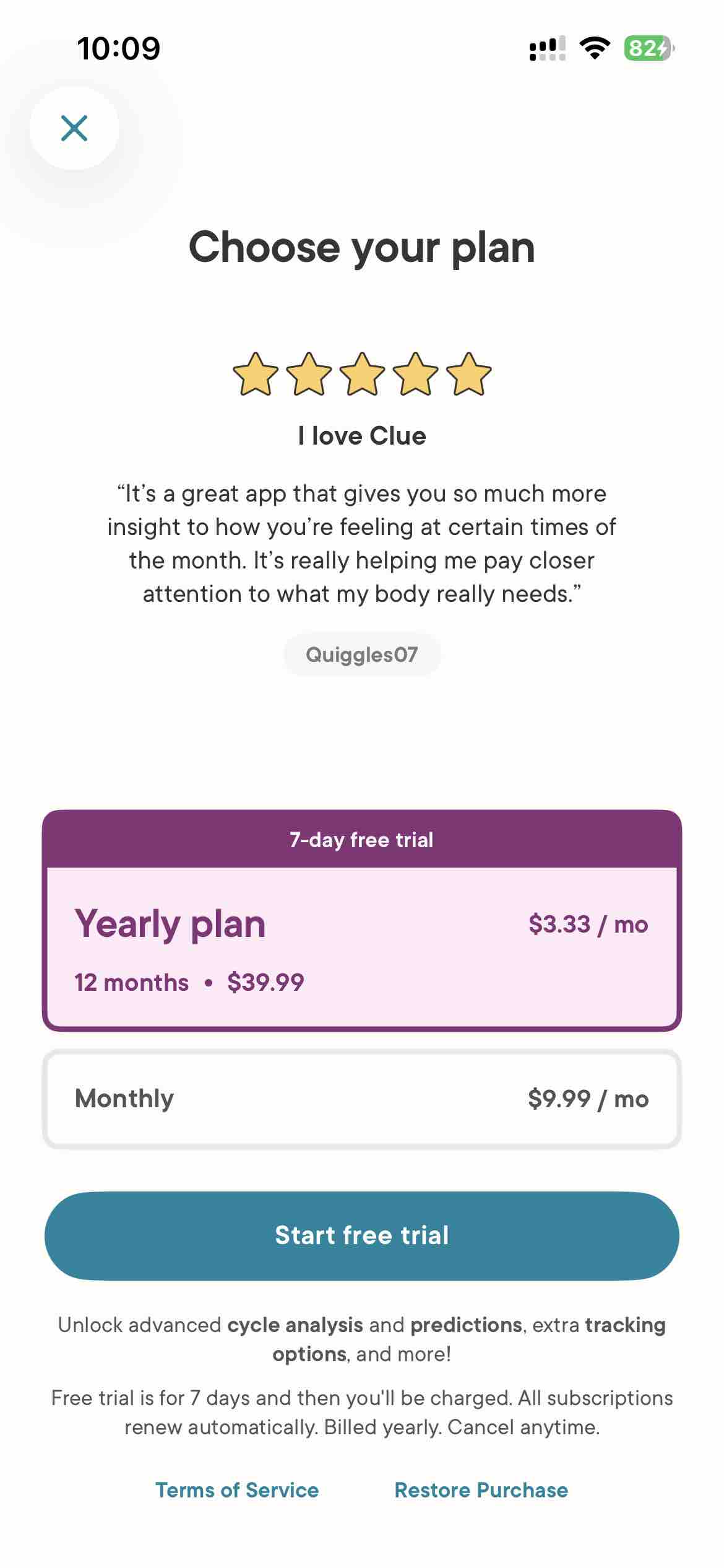 Clue Period & Cycle Tracker