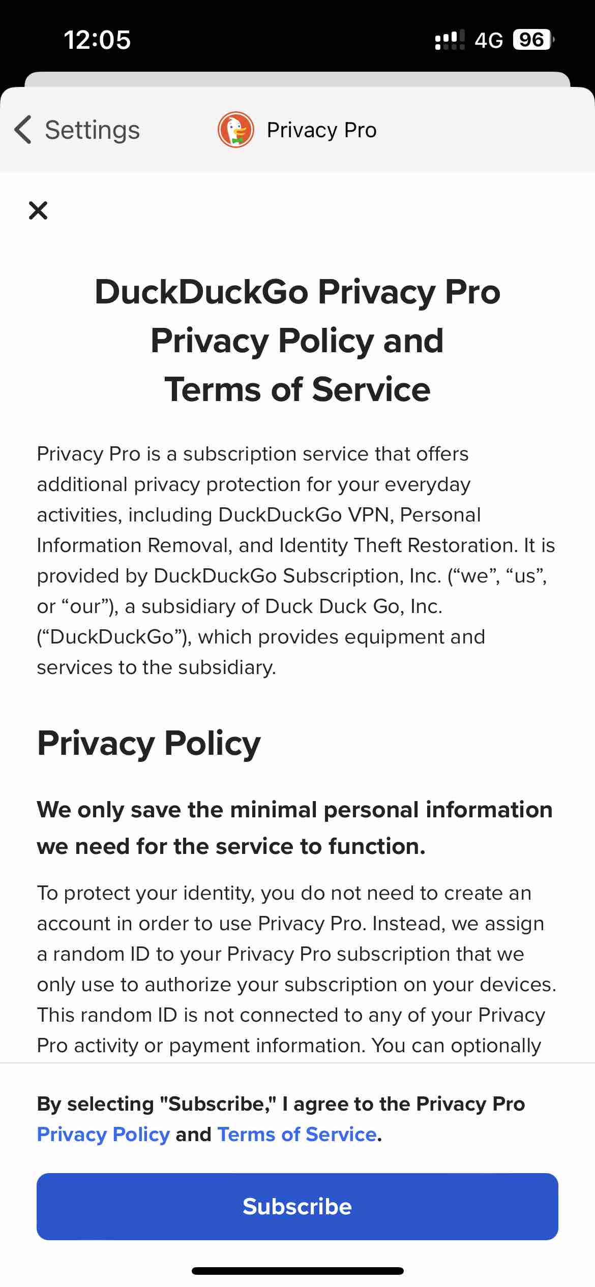 DuckDuckGo, optional Duck.ai