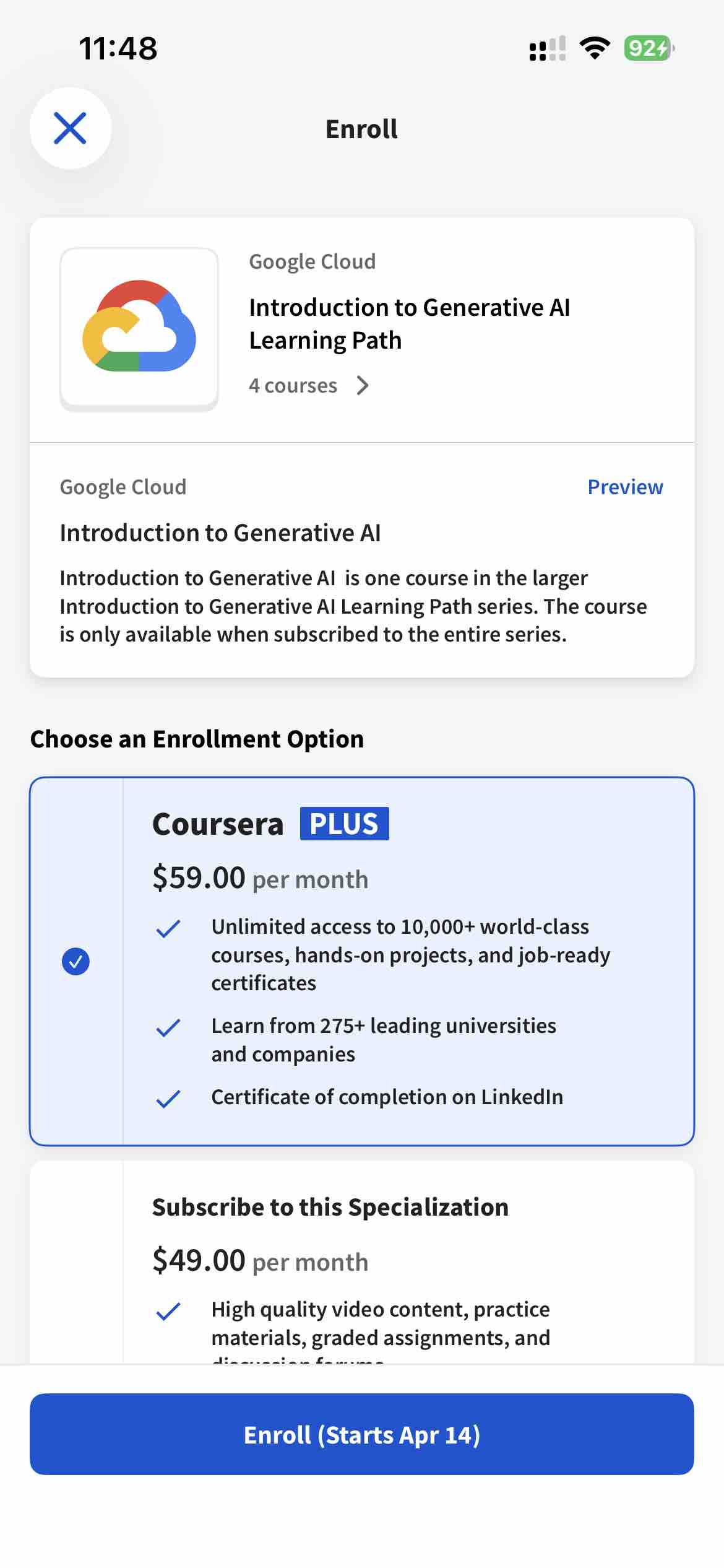 Coursera: Grow your career
