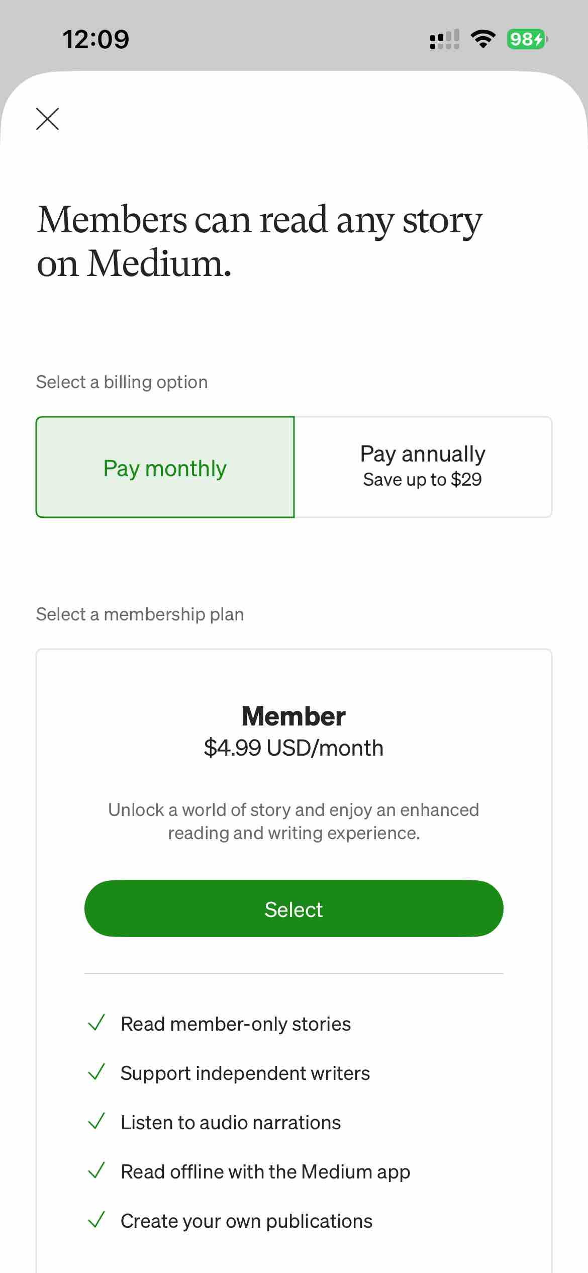 Medium: Read & Write Stories