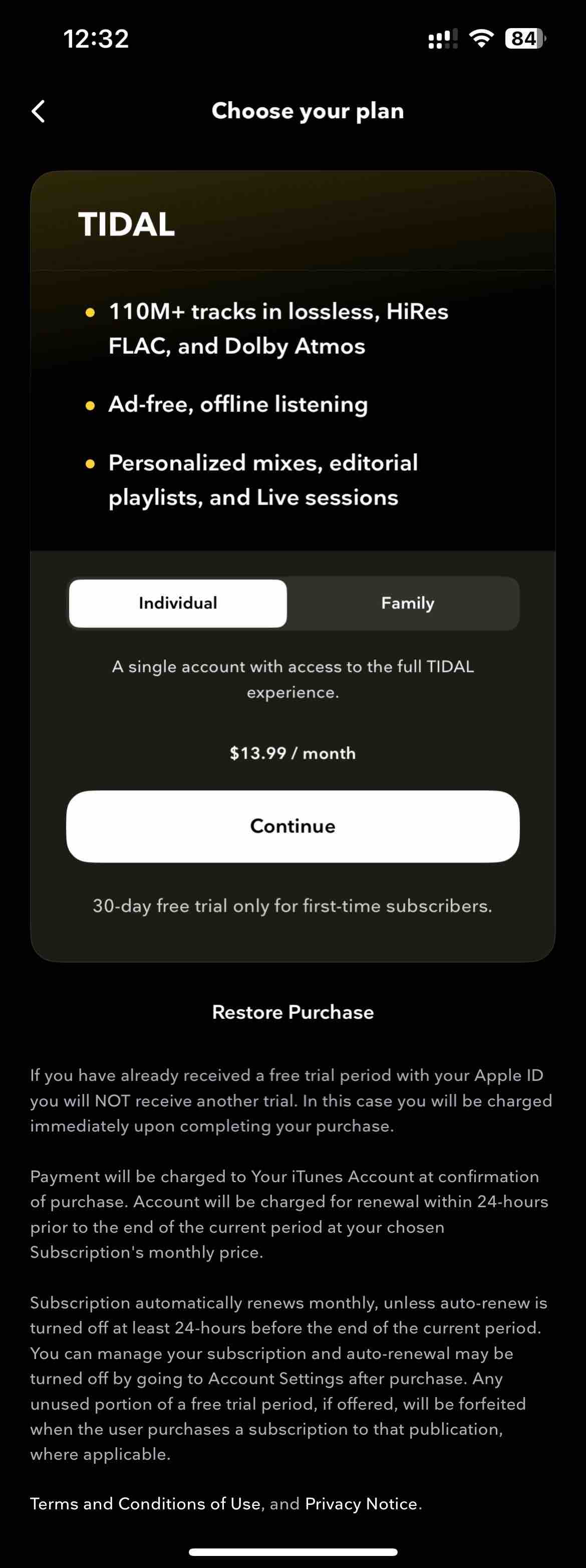 TIDAL Music: HiFi Sound