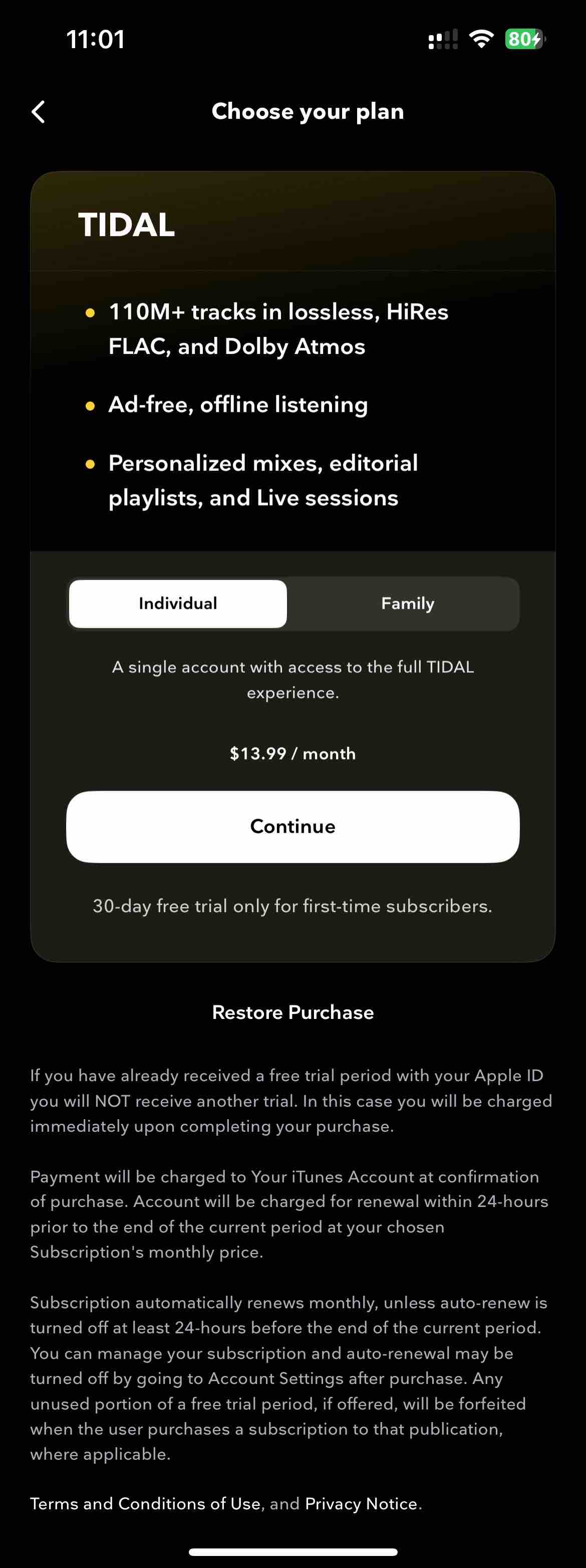 TIDAL Music: HiFi Sound