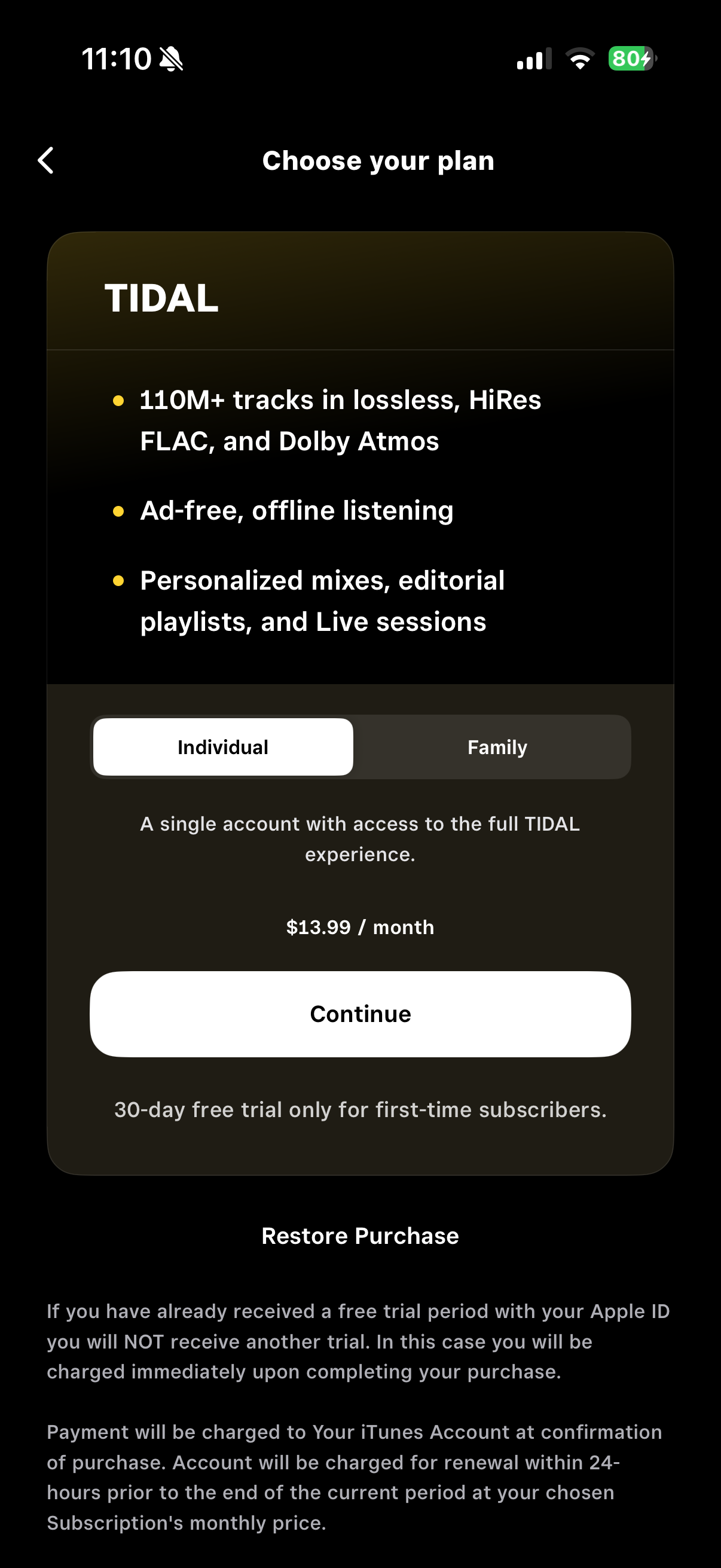 TIDAL Music: HiFi Sound