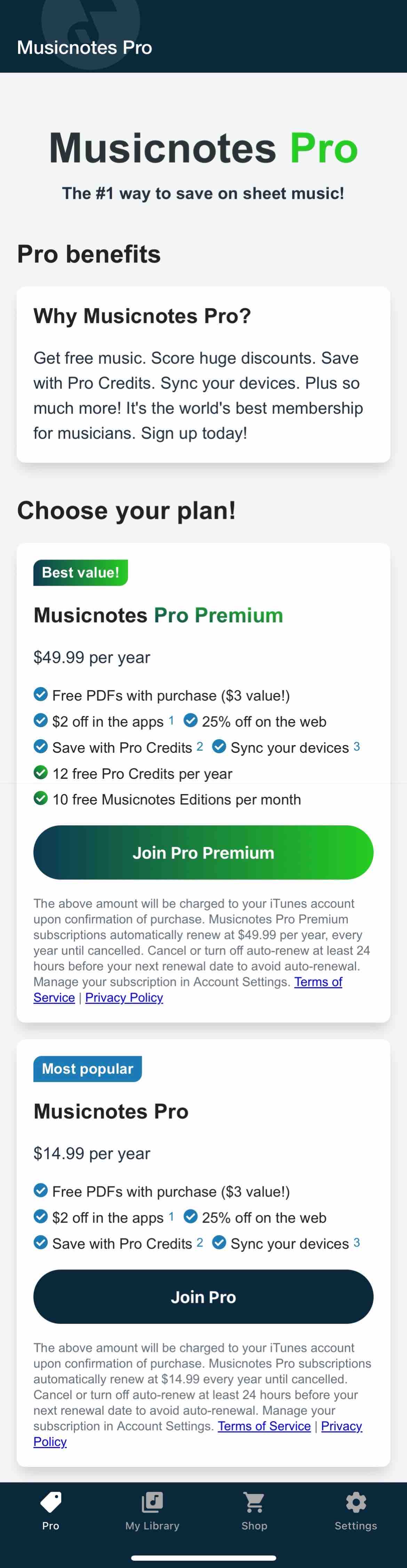 Musicnotes: Sheet Music Player
