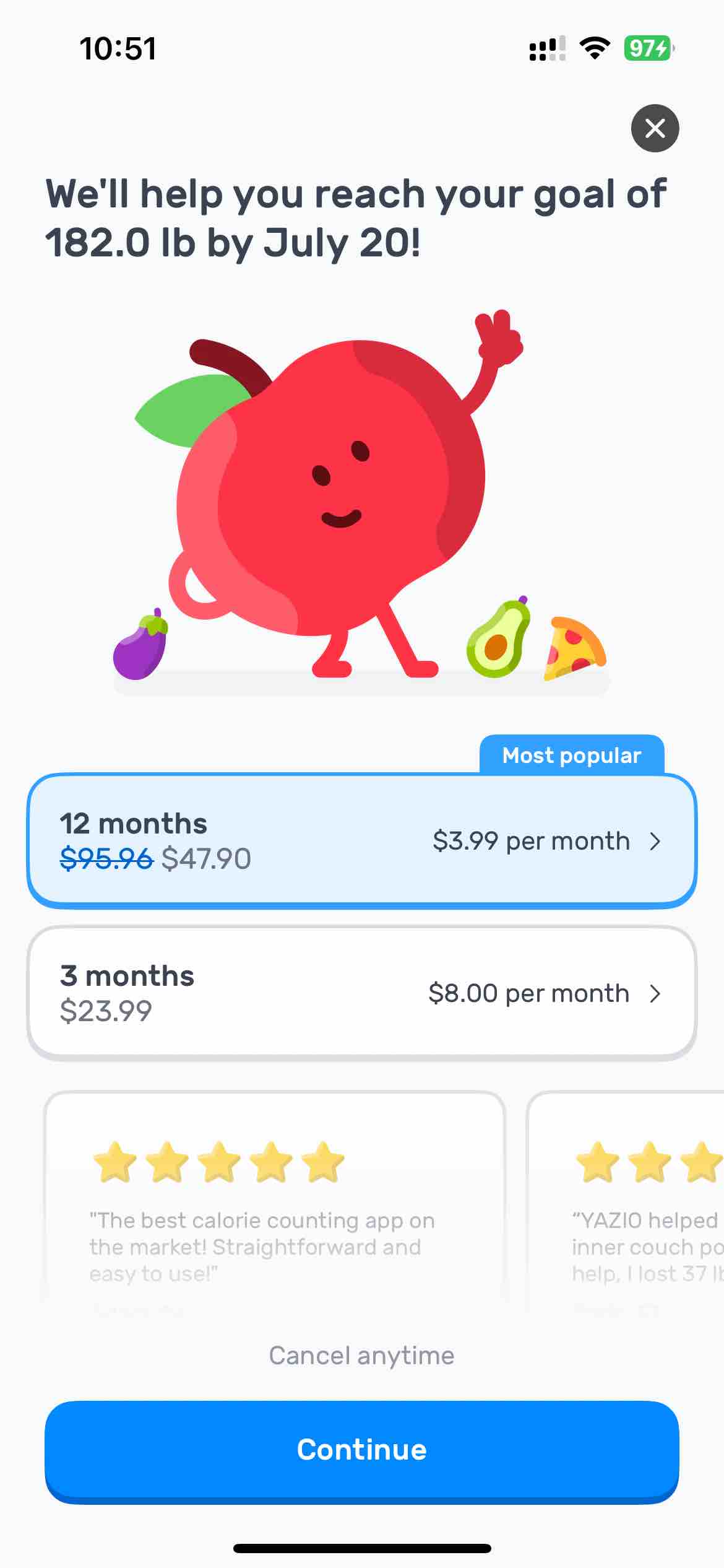 YAZIO Calorie Counter & Diet