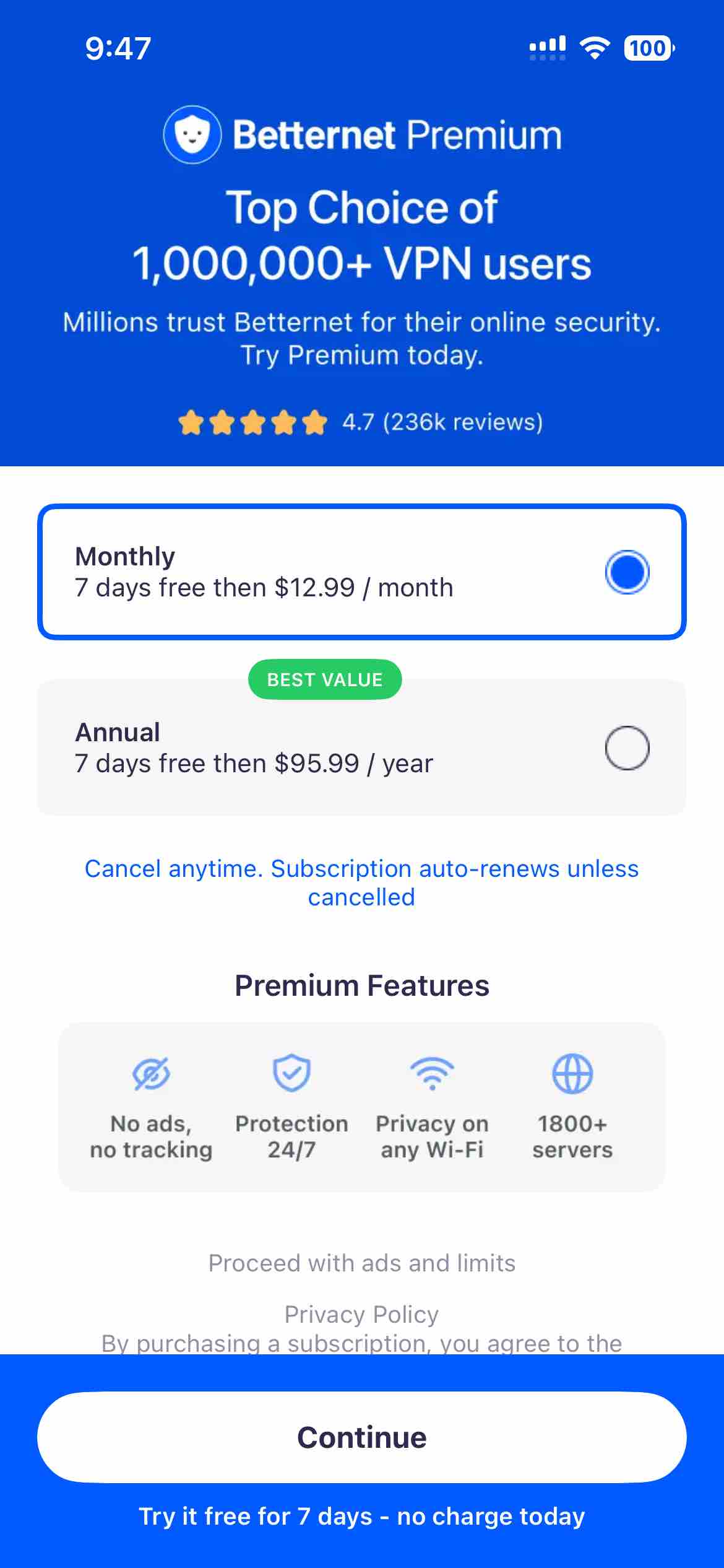 Betternet VPN: Super Unlimited